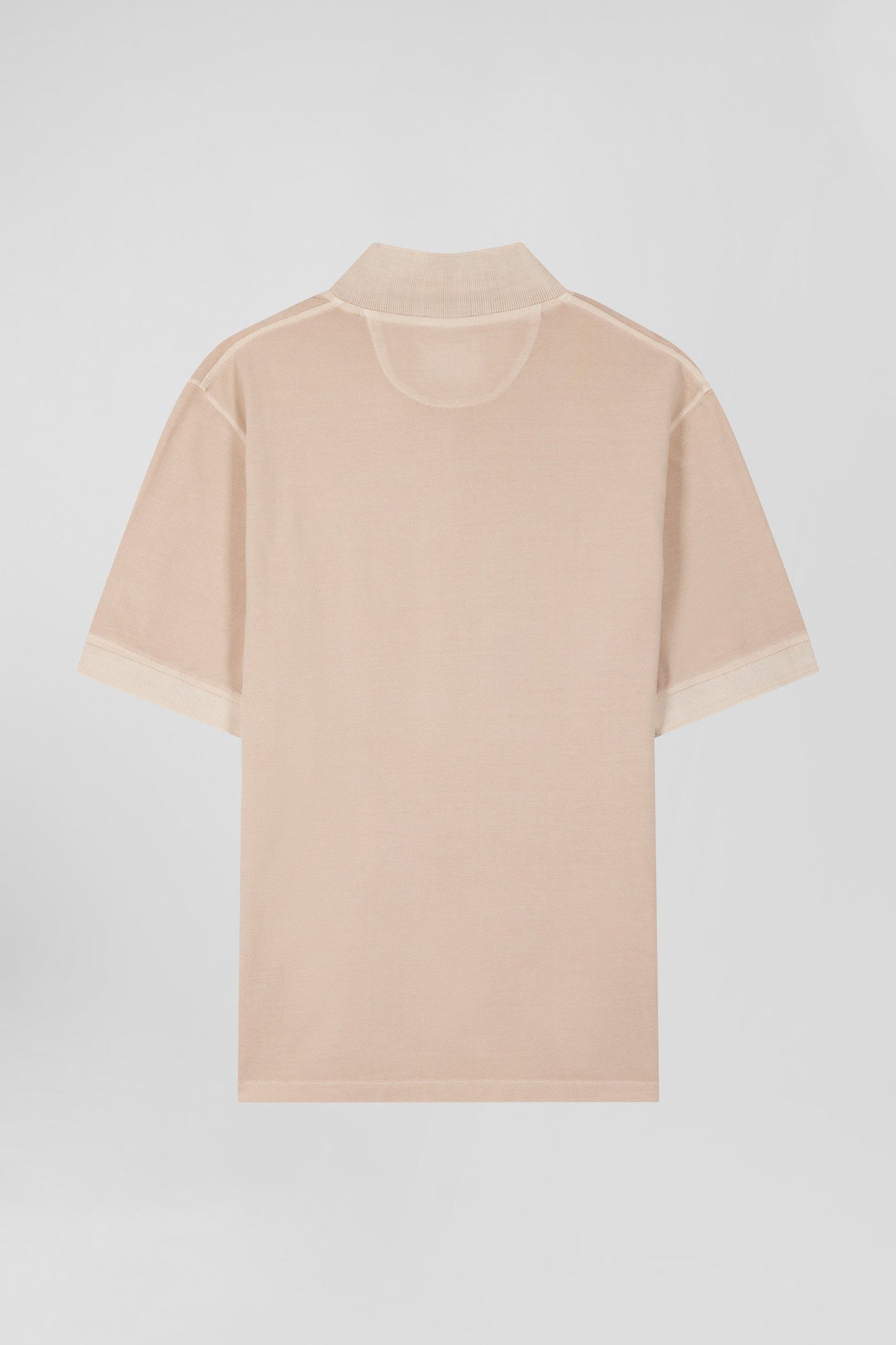 Polo manches courtes unisexe en piqué coton beige surteint coupe Oversized - Image 6