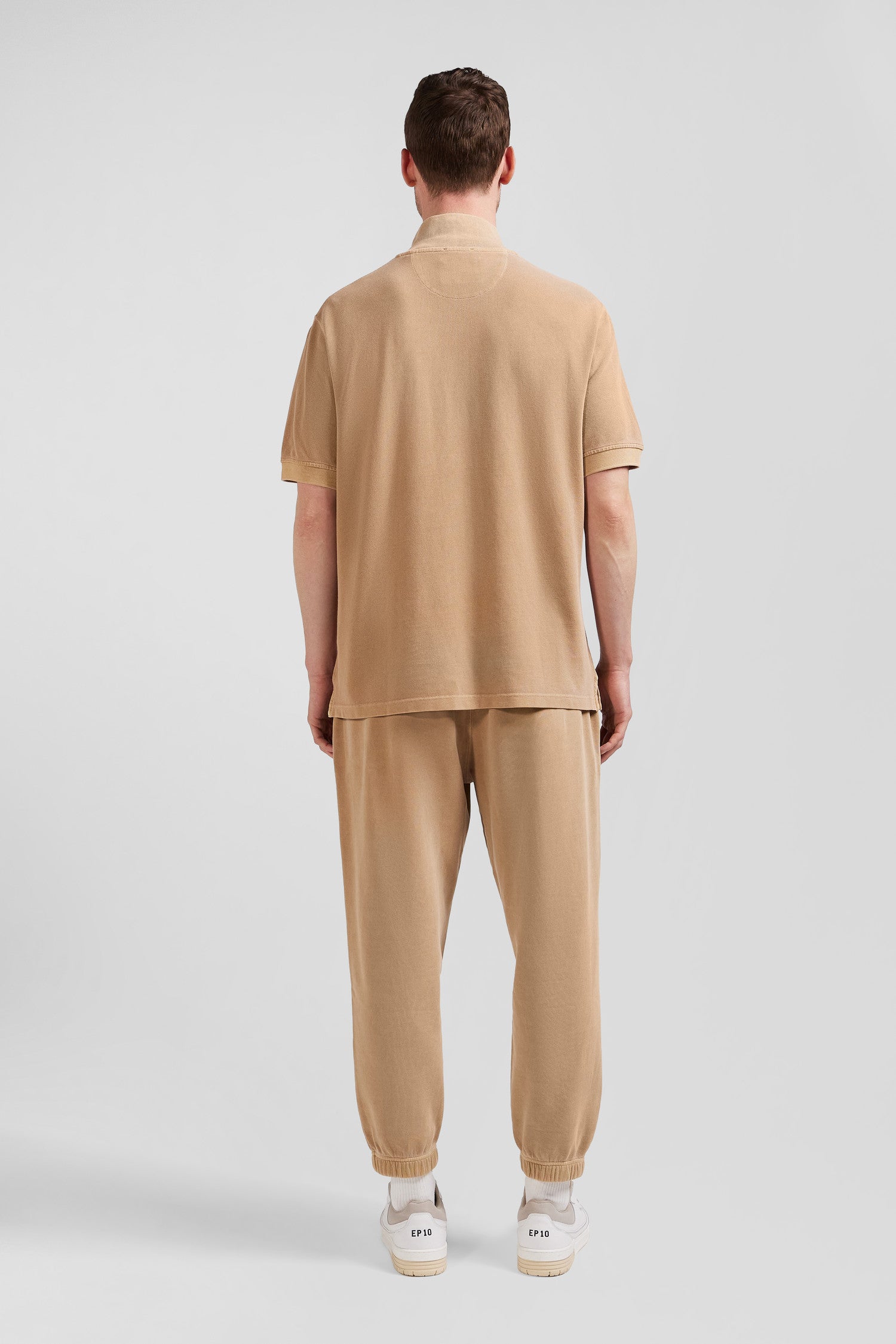 Polo manches courtes unisexe en piqué coton camel surteint coupe Oversized