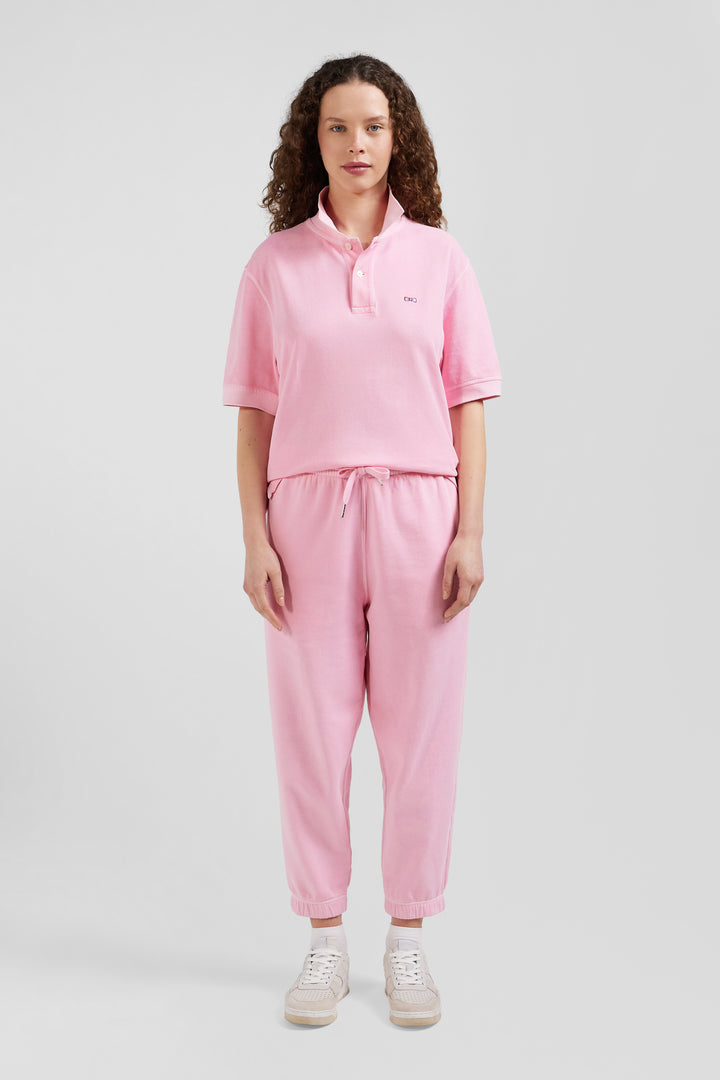 Polo manches courtes unisexe en piqué coton rose surteint coupe Oversized alt view