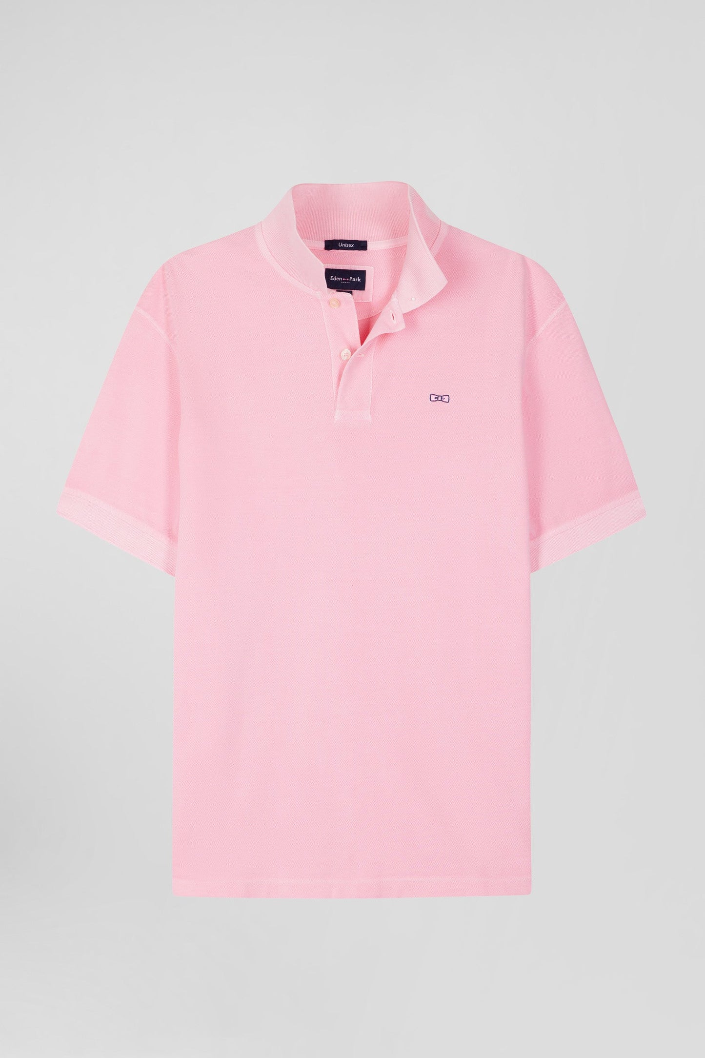 Polo manches courtes unisexe en piqué coton rose surteint coupe Oversized - Image 3