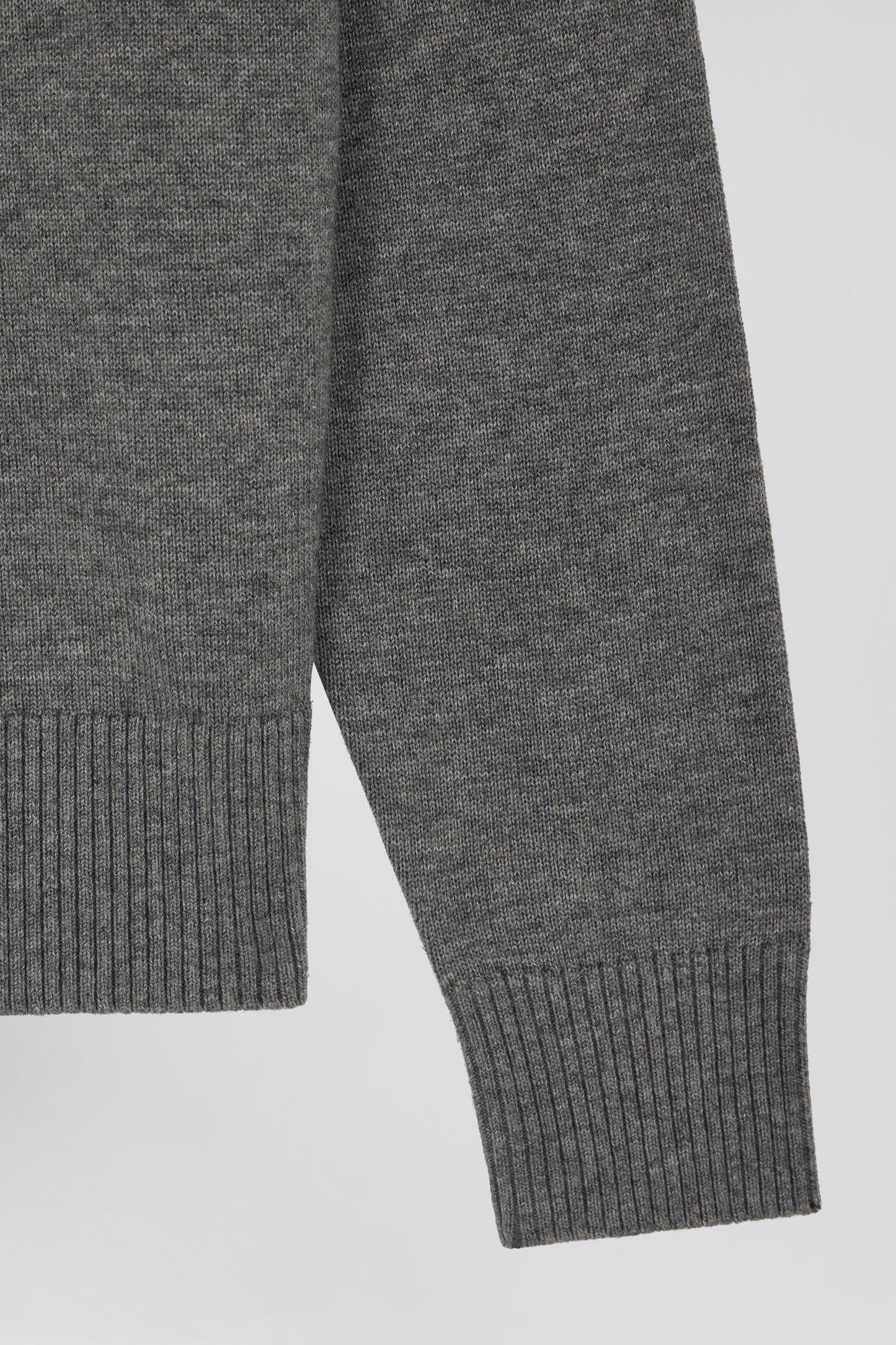 Relaxed anthracite grey wool and cotton turtleneck jumper