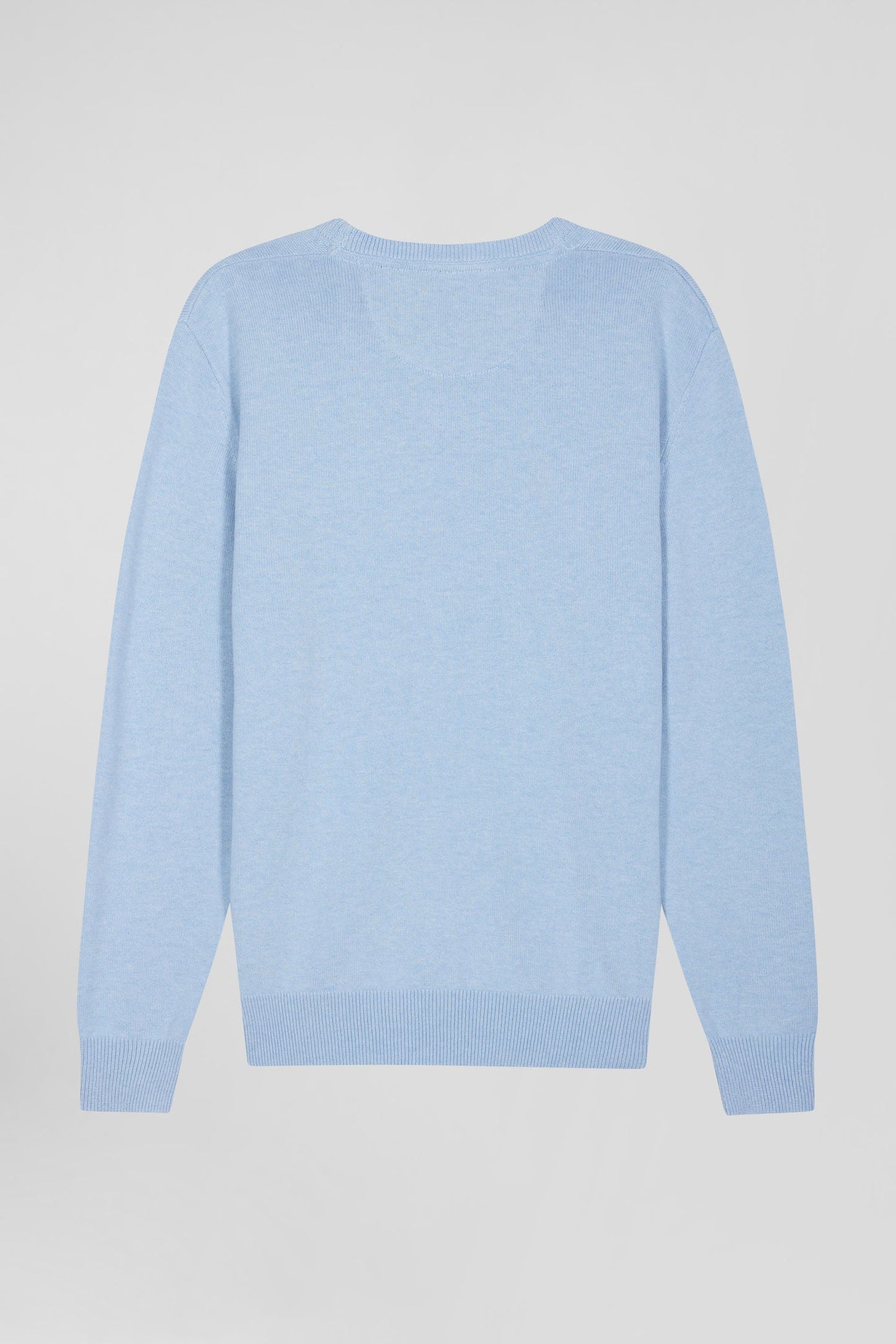 Pull col rond en laine et coton ciel coupe Regular - Image 5