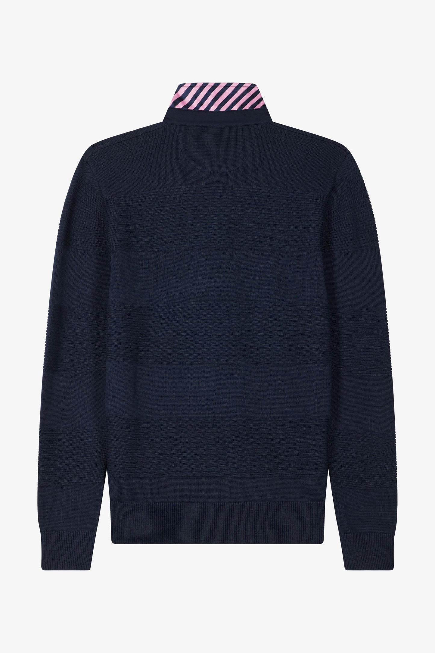 Pull col polo en coton bleu marine coupe Regular - Image 5