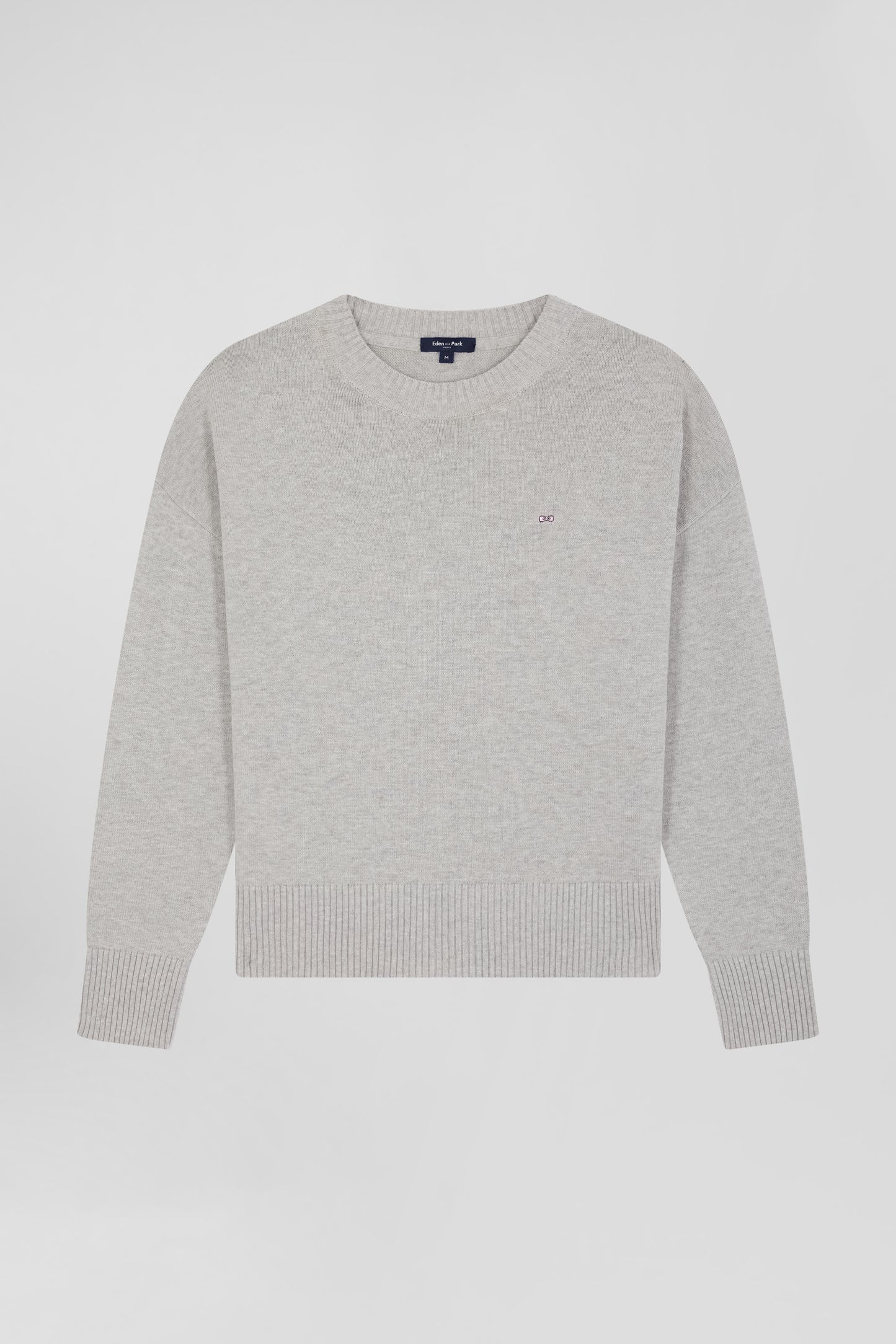 Relax light grey wool and cotton crew neck jumper