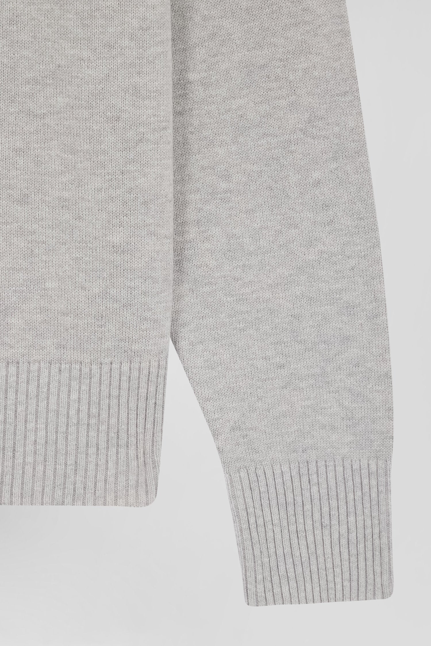 Relax light grey wool and cotton crew neck jumper