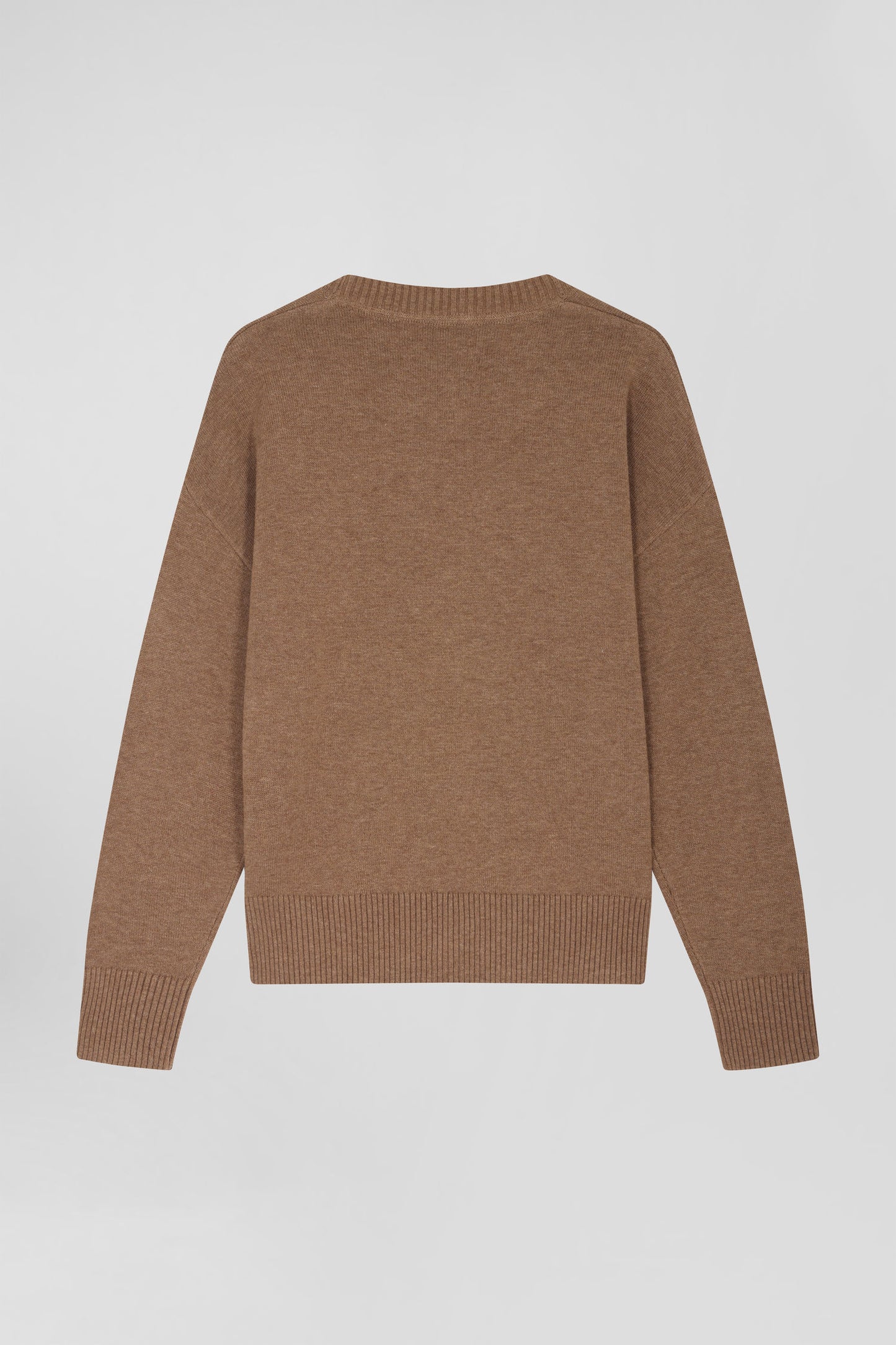 Relax brown wool and cotton crew neck jumper