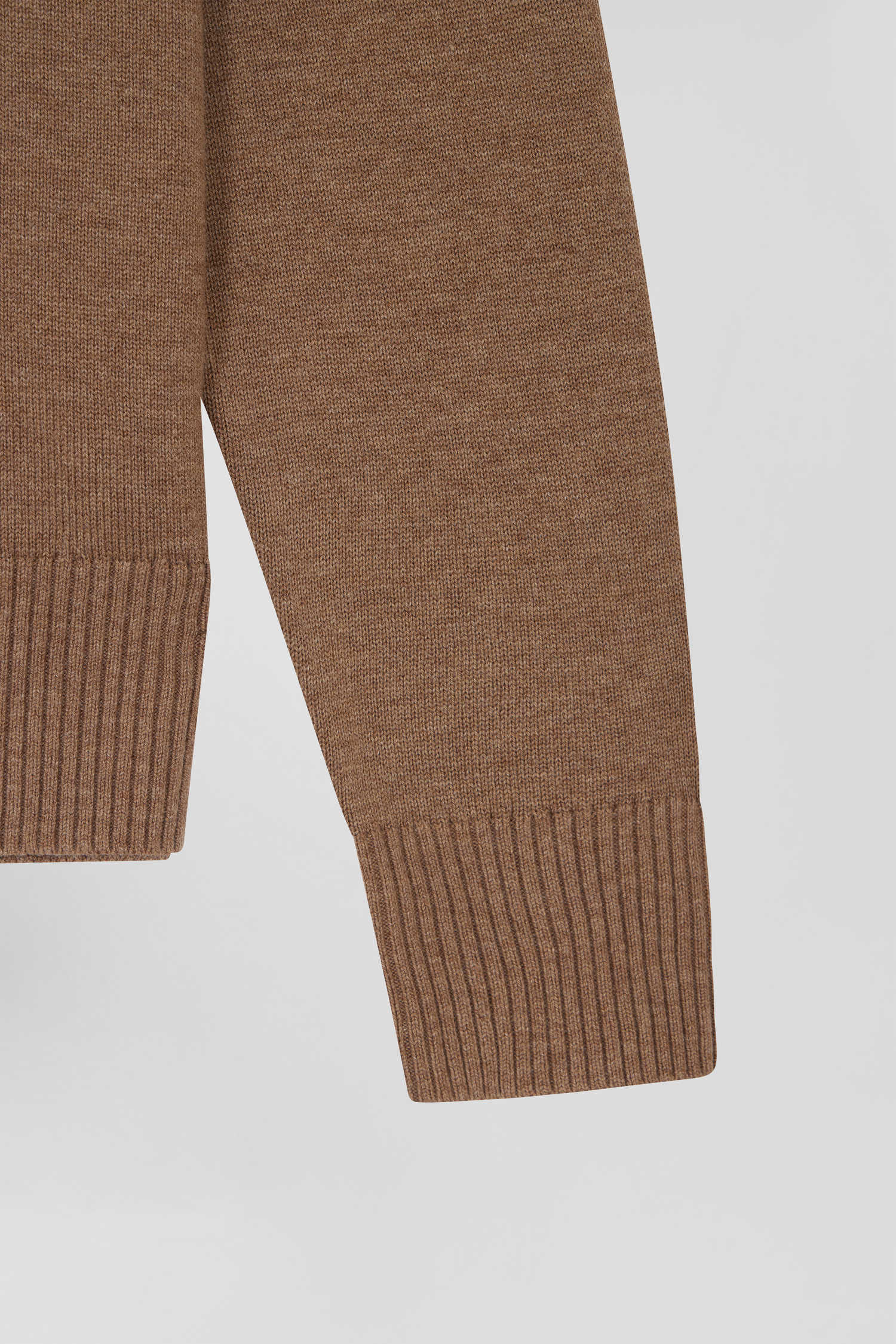 Relax brown wool and cotton crew neck jumper