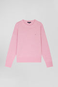 Relax pink wool and cotton crew neck jumper