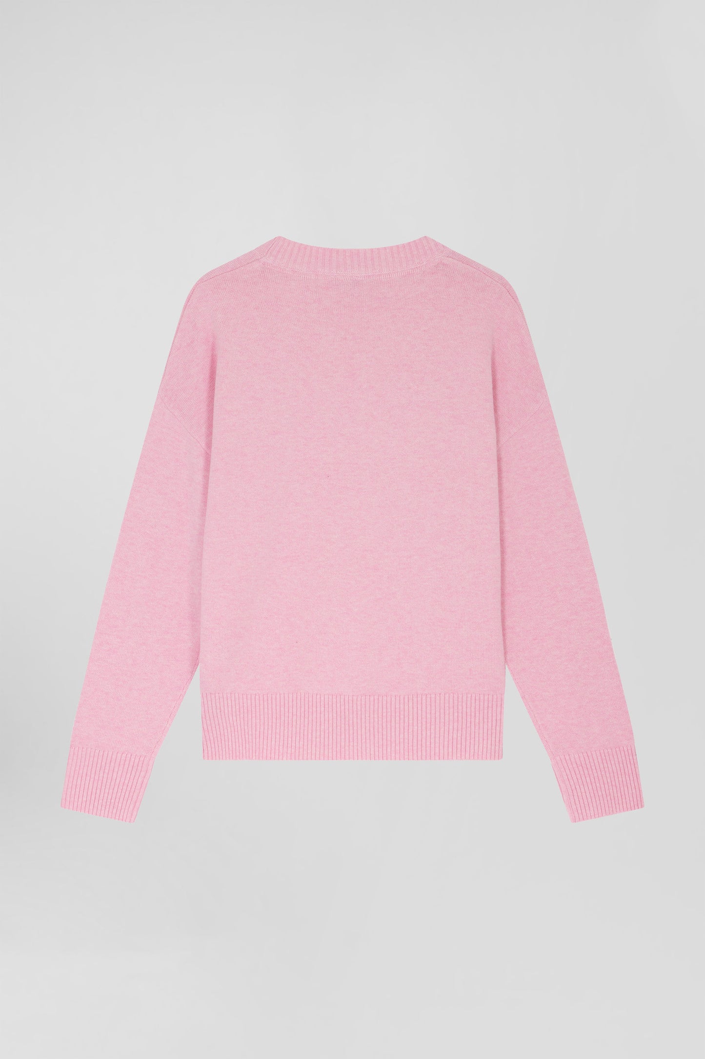 Relax pink wool and cotton crew neck jumper