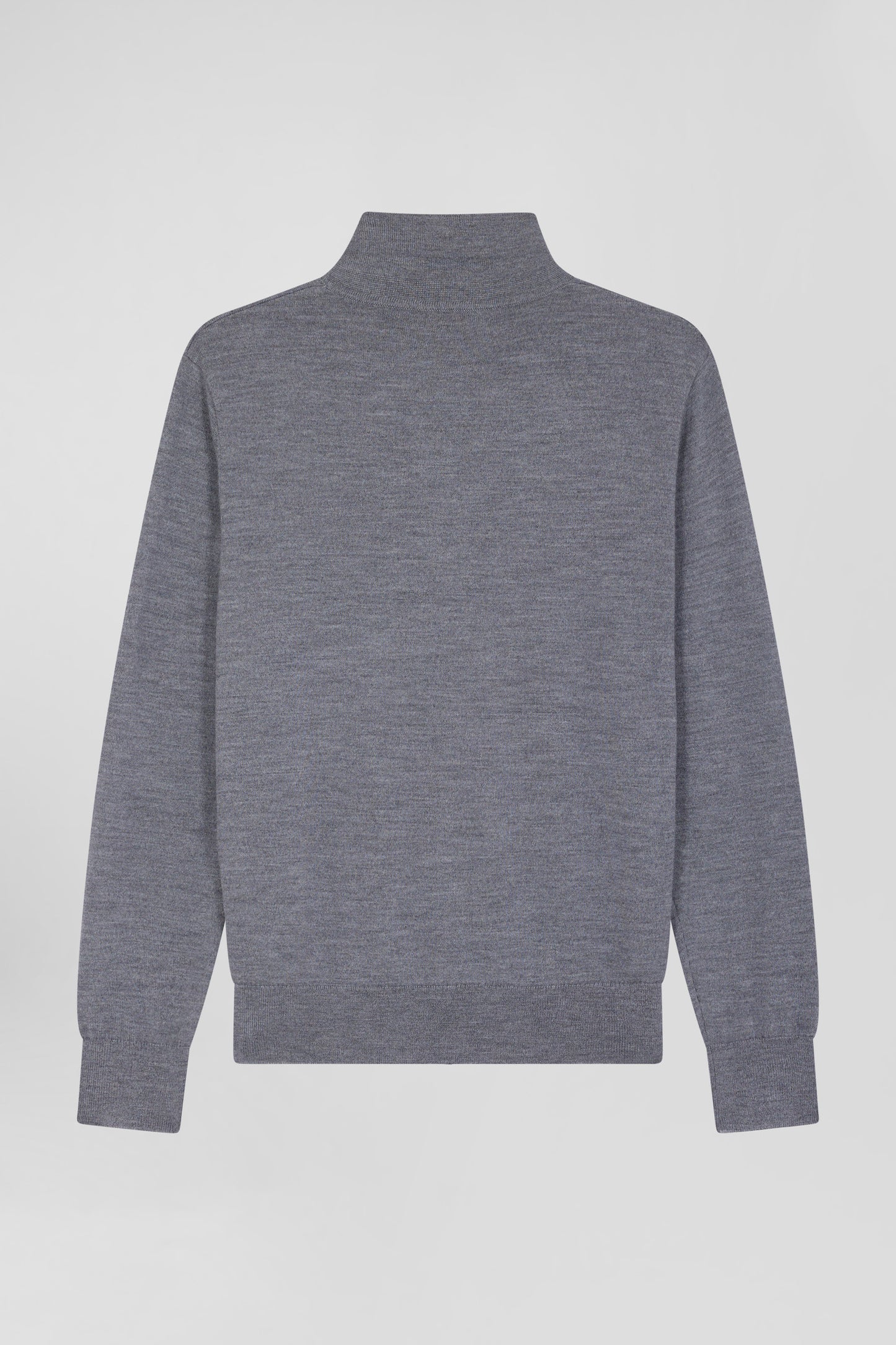 Regular mottled grey women's wool jumper with rugby shirt collar