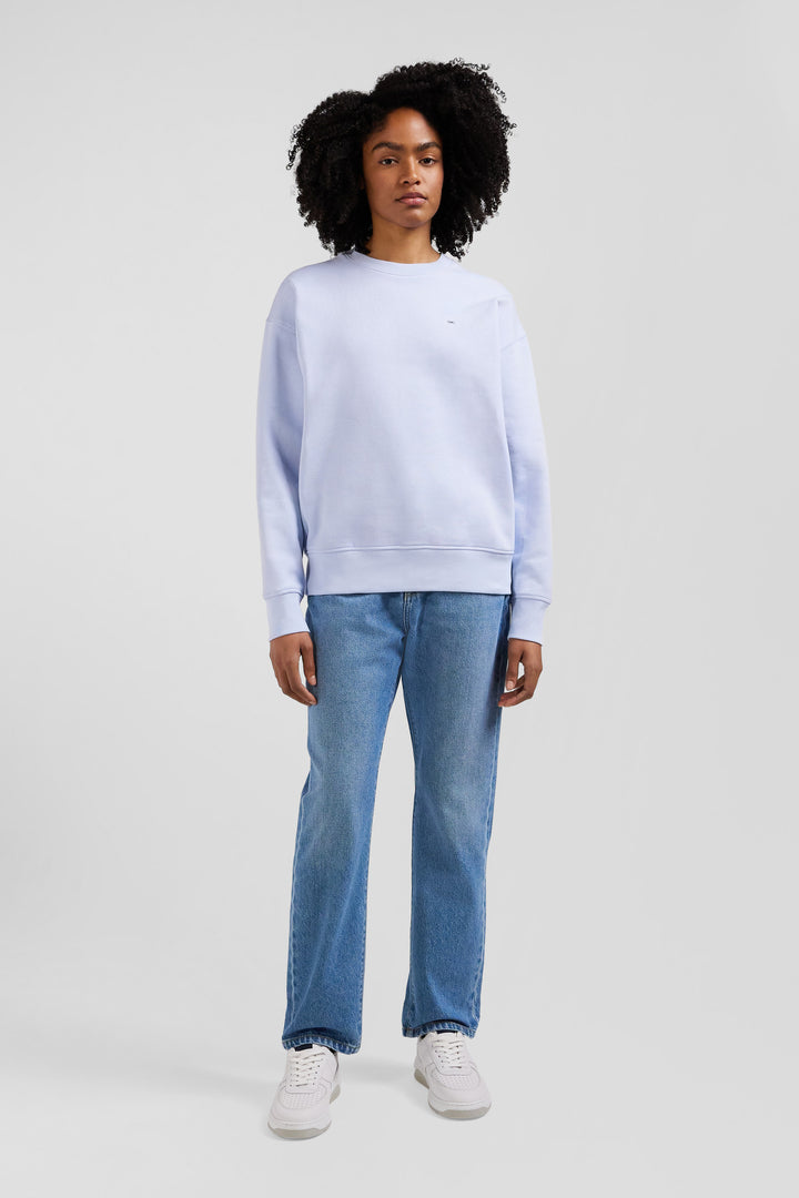 Relaxed sky blue brushed cotton fleece sweatshirt