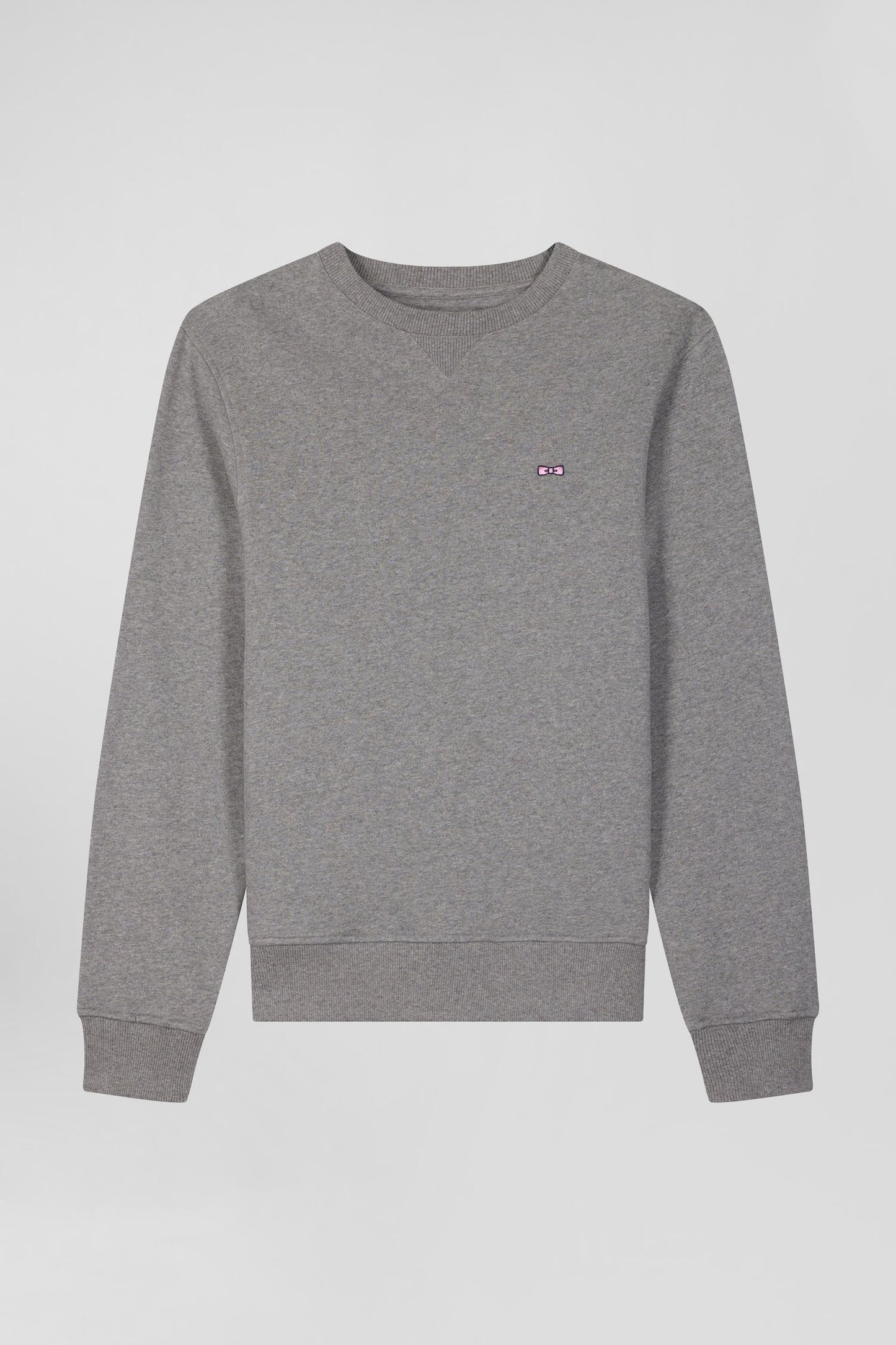 Sweatshirt en molleton coton uni gris coupe Regular - Image 2