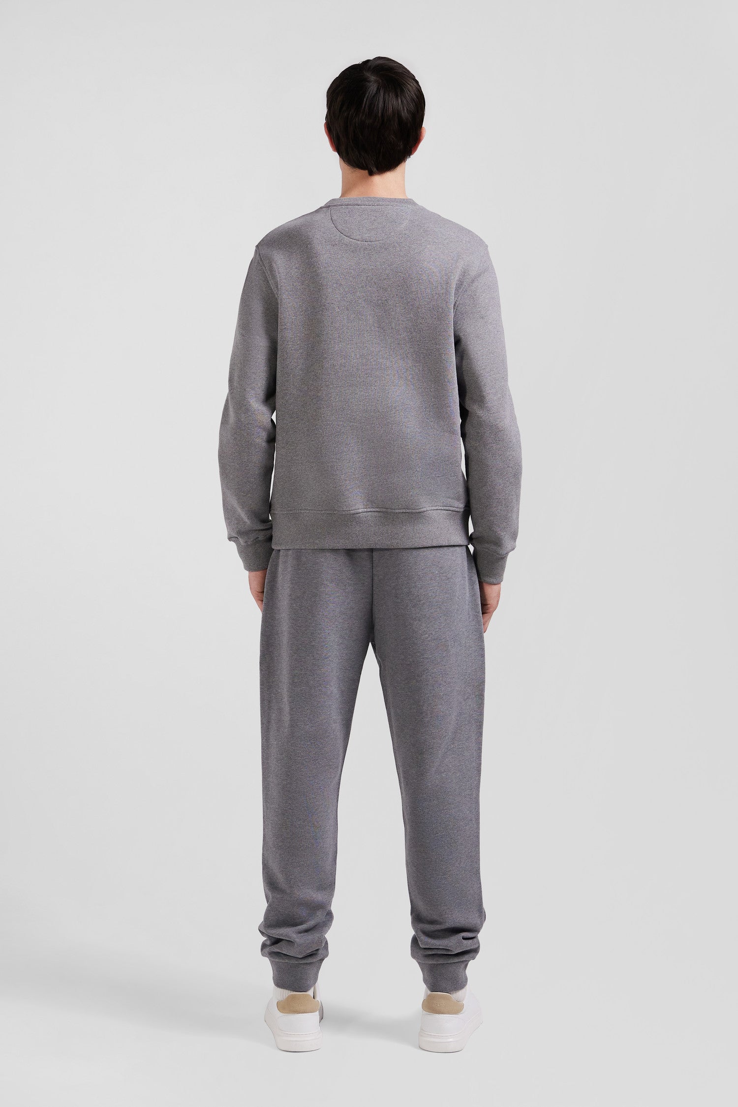 Sweatshirt en molleton coton uni gris coupe Regular