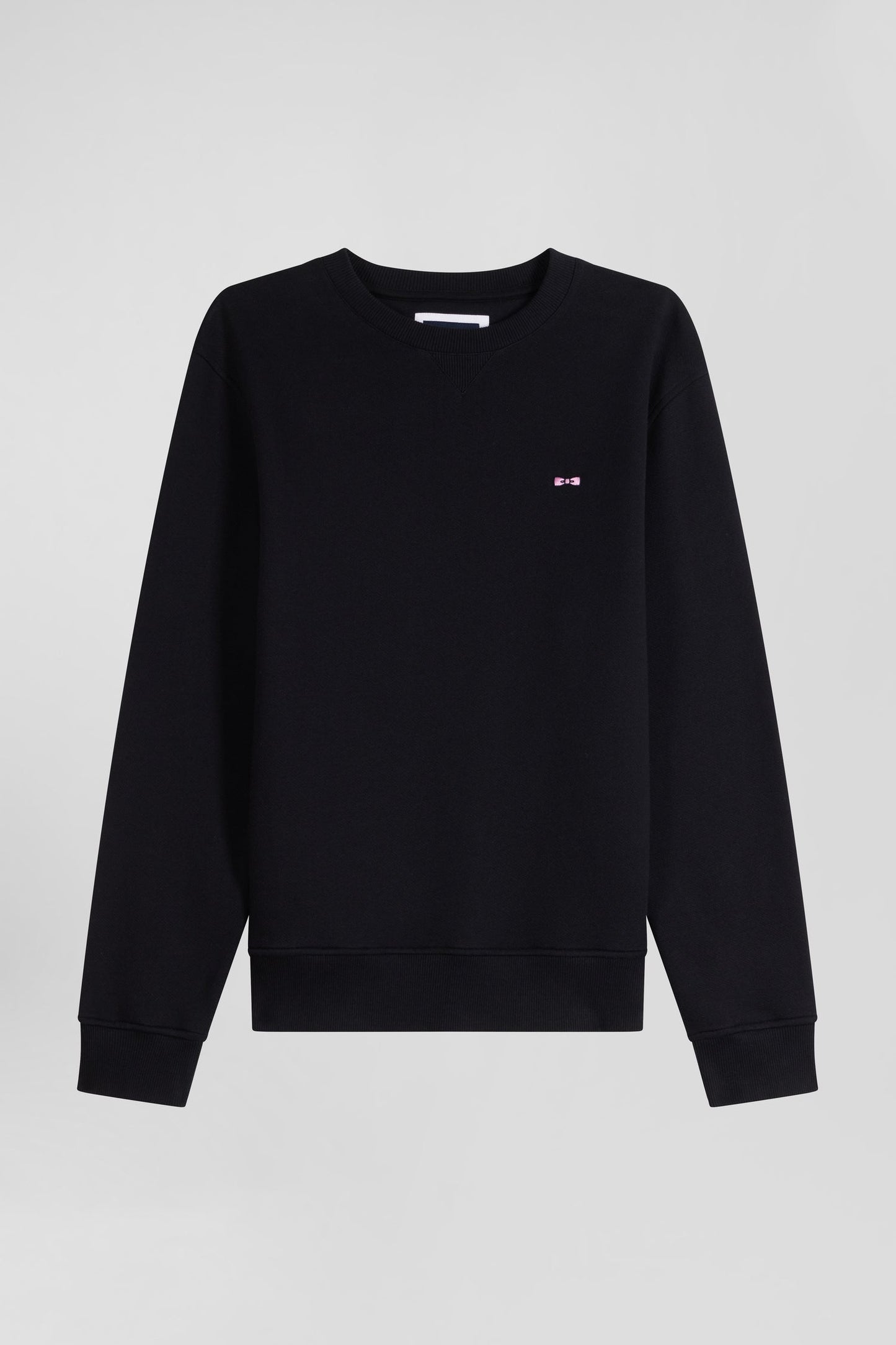 Sweatshirt en molleton coton uni noir coupe Regular - Image 2