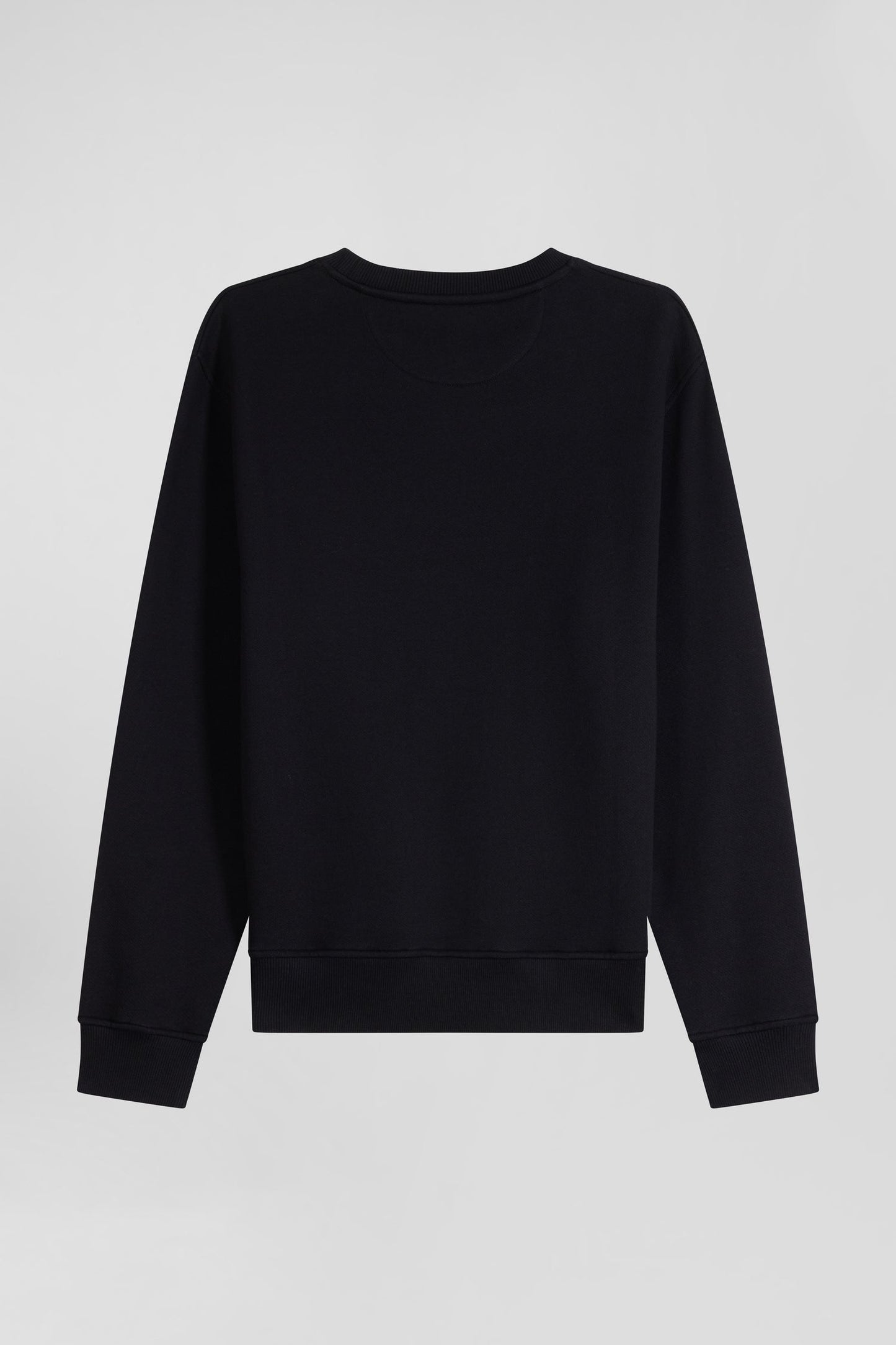 Sweatshirt en molleton coton uni noir coupe Regular - Image 5