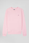 Regular pink brushed cotton fleece sweatshirt