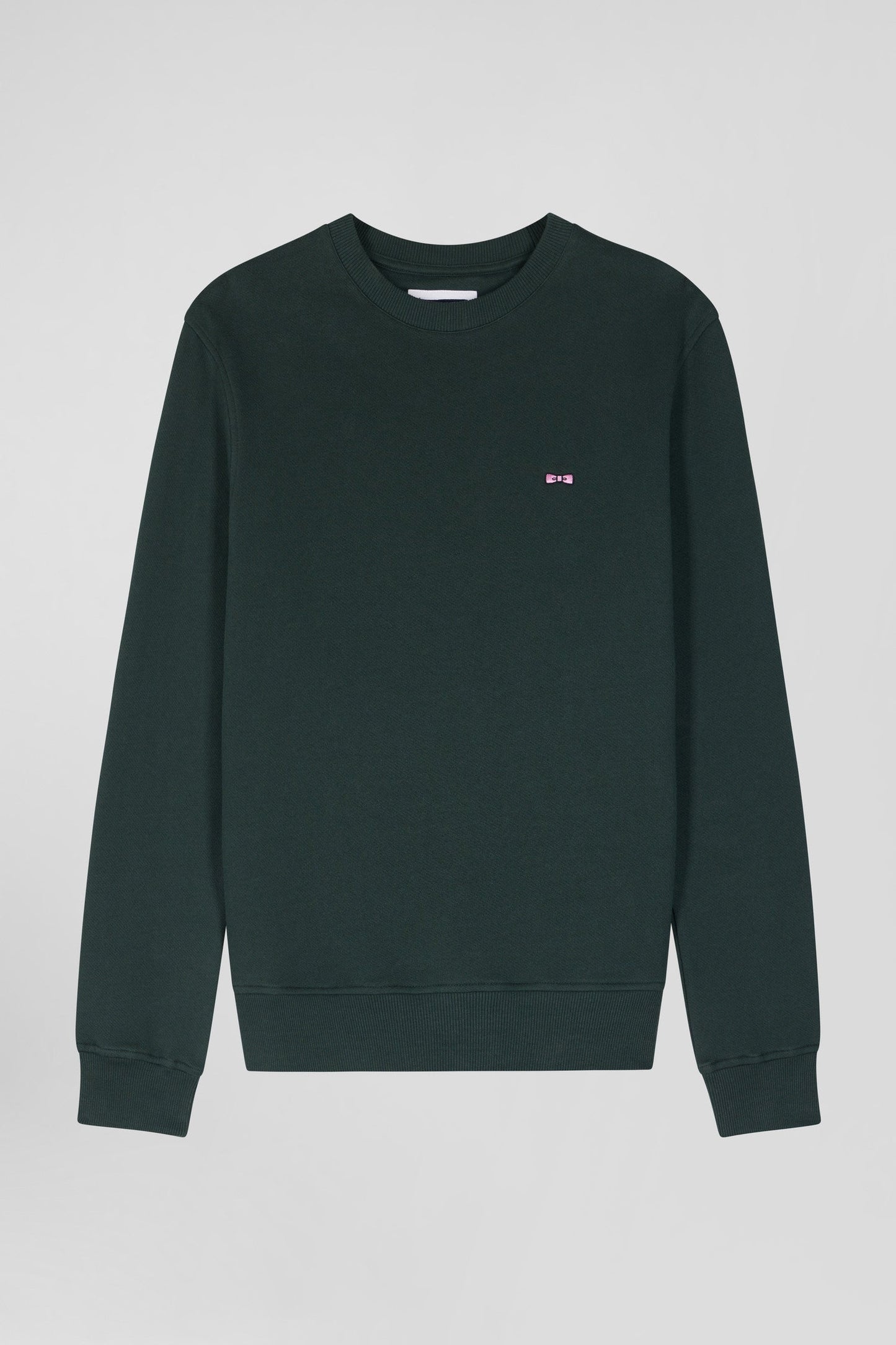 Sweatshirt en molleton coton uni vert coupe Regular - Image 2