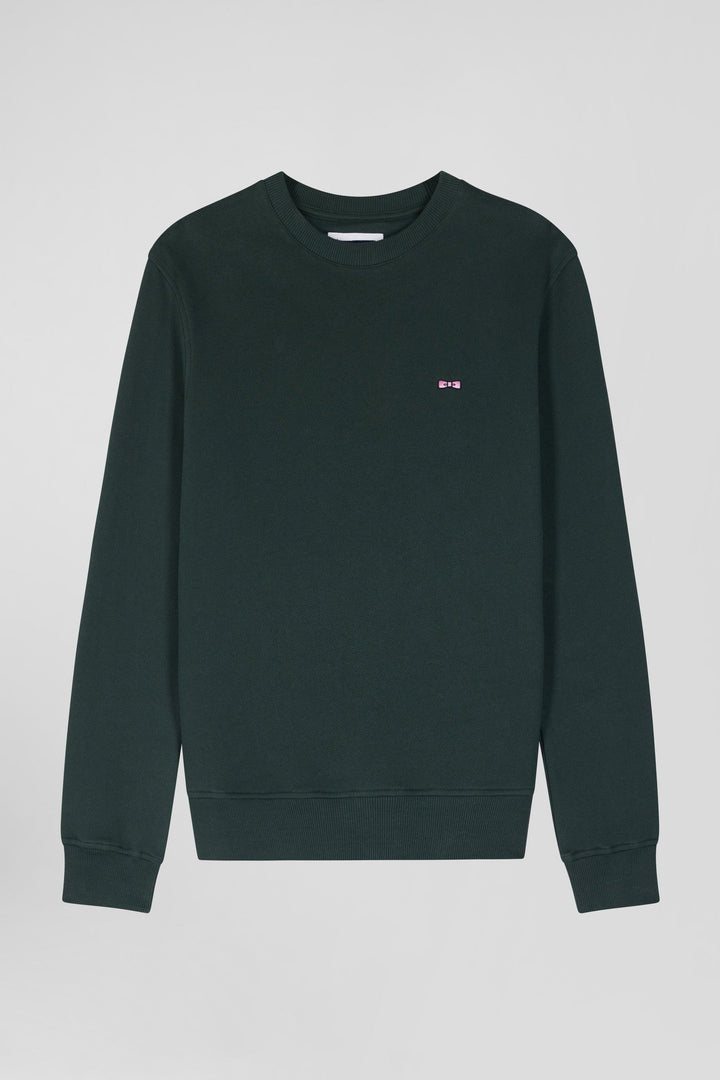 Sweatshirt en molleton coton uni vert coupe Regular alt view