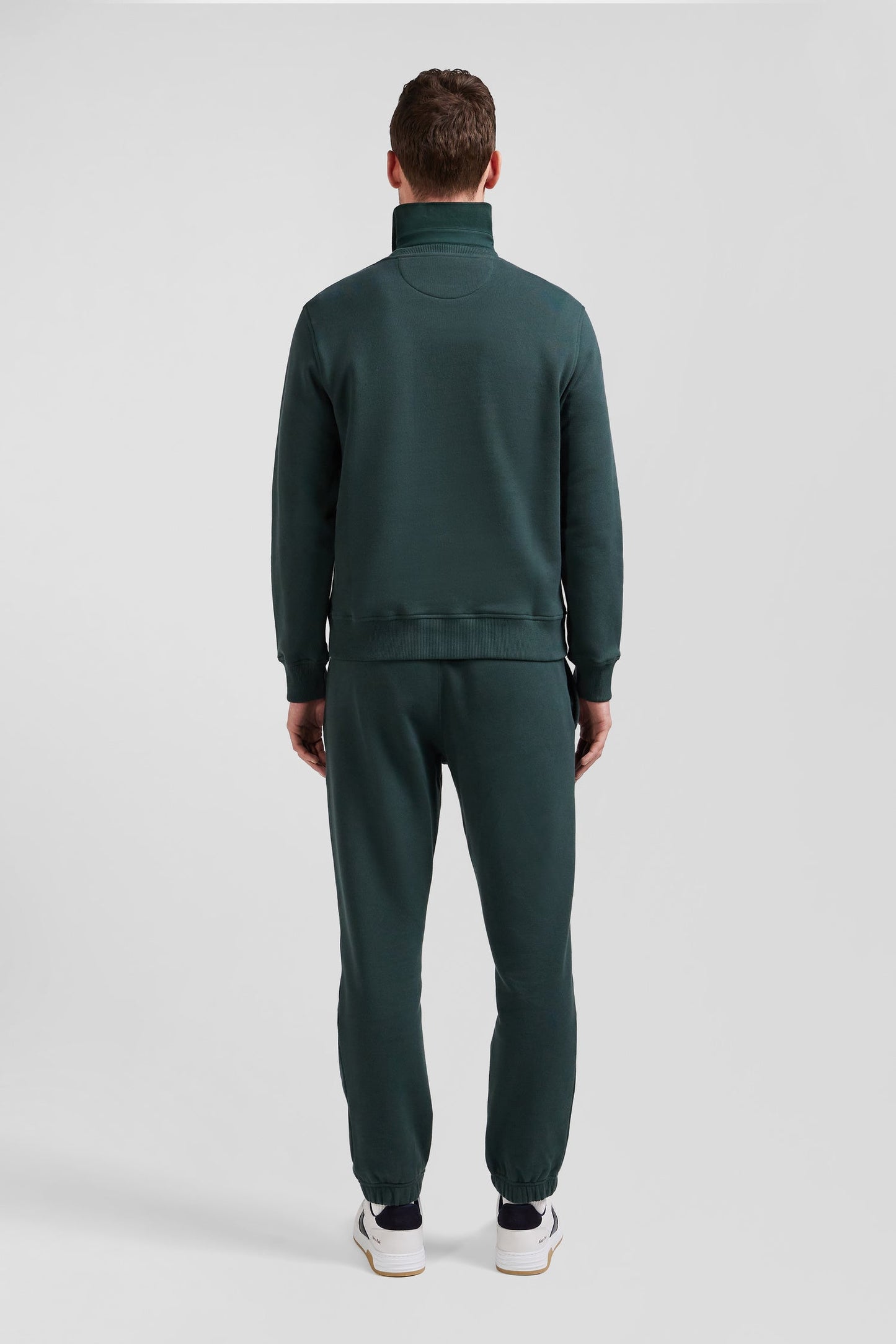 Sweatshirt en molleton coton uni vert coupe Regular - Image 7