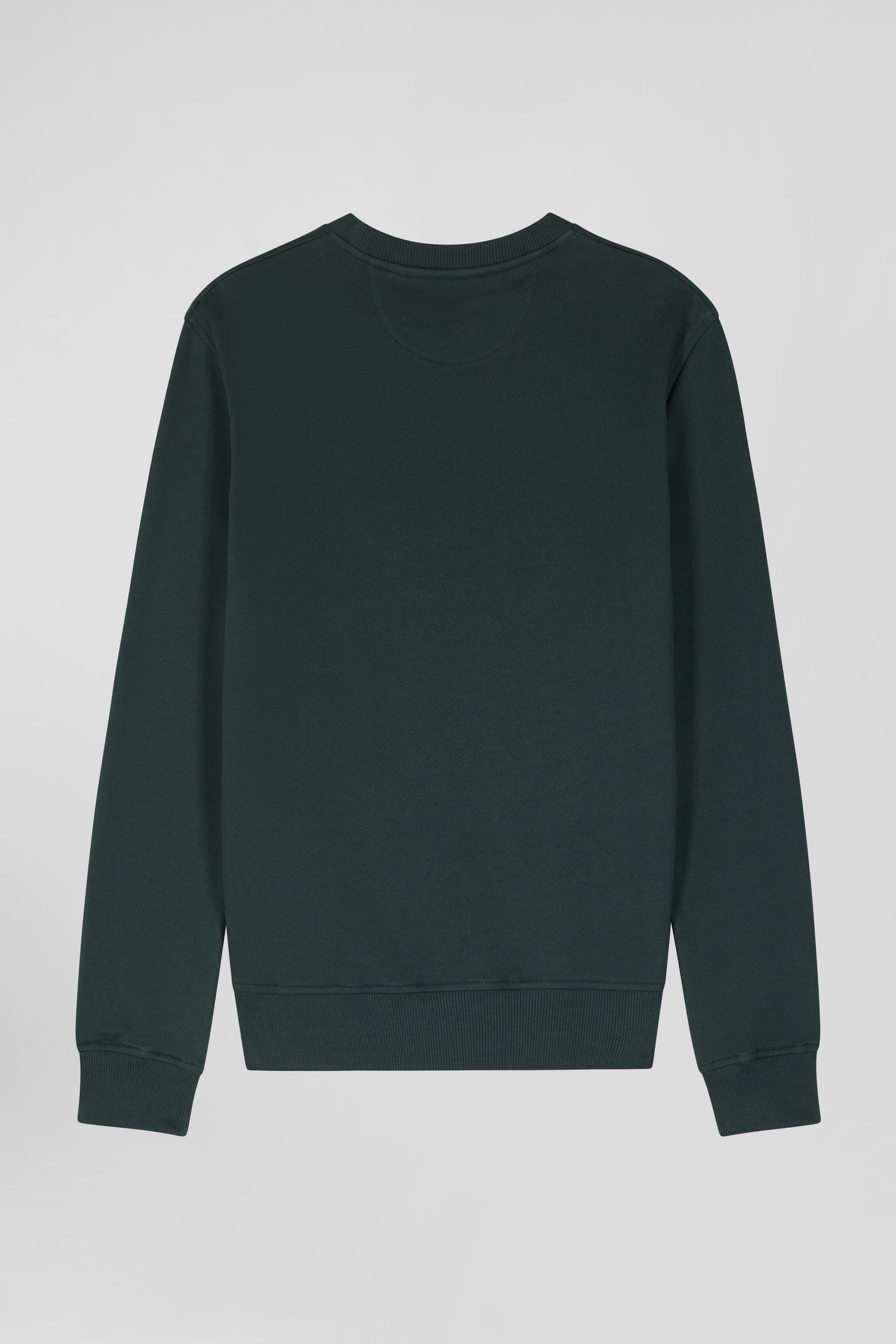 Sweatshirt en molleton coton uni vert coupe Regular