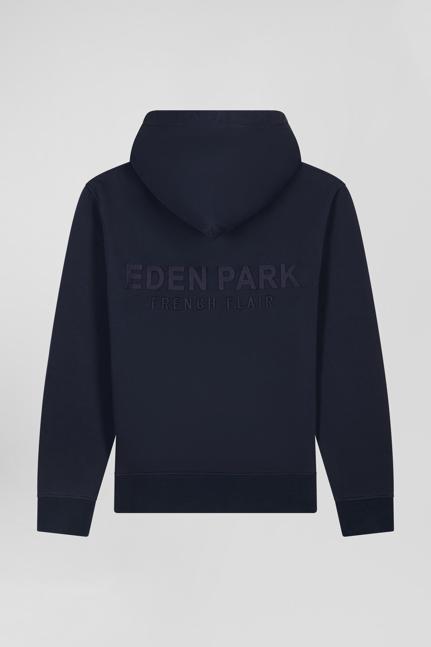 Sweatshirt à capuche en molleton bleu marine broderie Eden Park coupe Regular