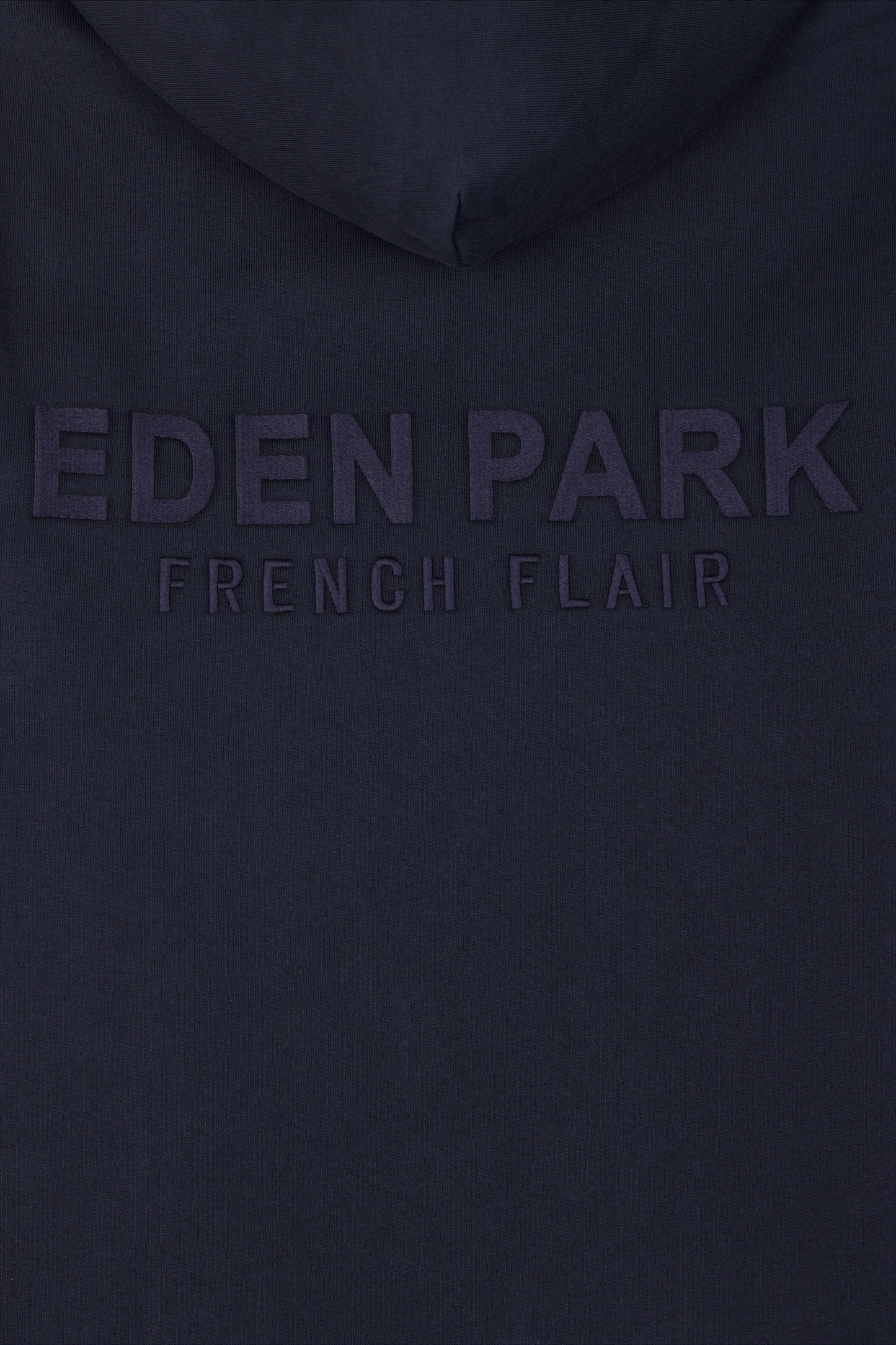 Sweatshirt à capuche en molleton bleu marine broderie Eden Park coupe Regular - Image 9