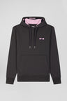 Regular brown brushed cotton fleece hoodie with Eden Park embroidery