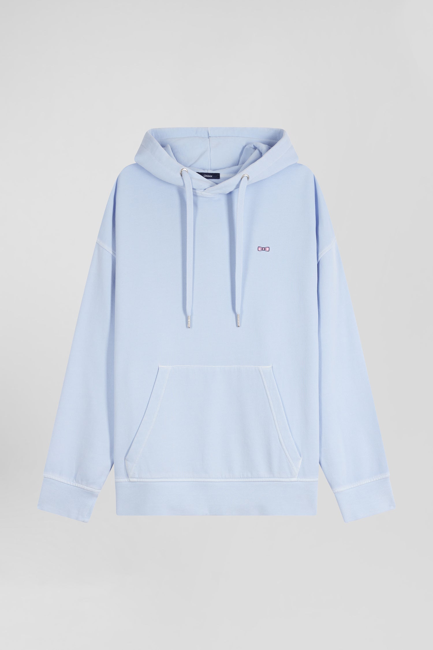 Sweatshirt à capuche unisexe en molleton coton ciel surteint coupe Oversized