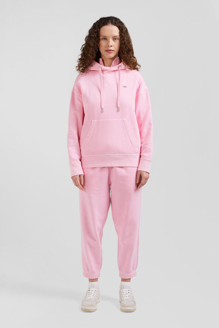 Sweatshirt à capuche unisexe en molleton coton rose surteint coupe Oversized alt view