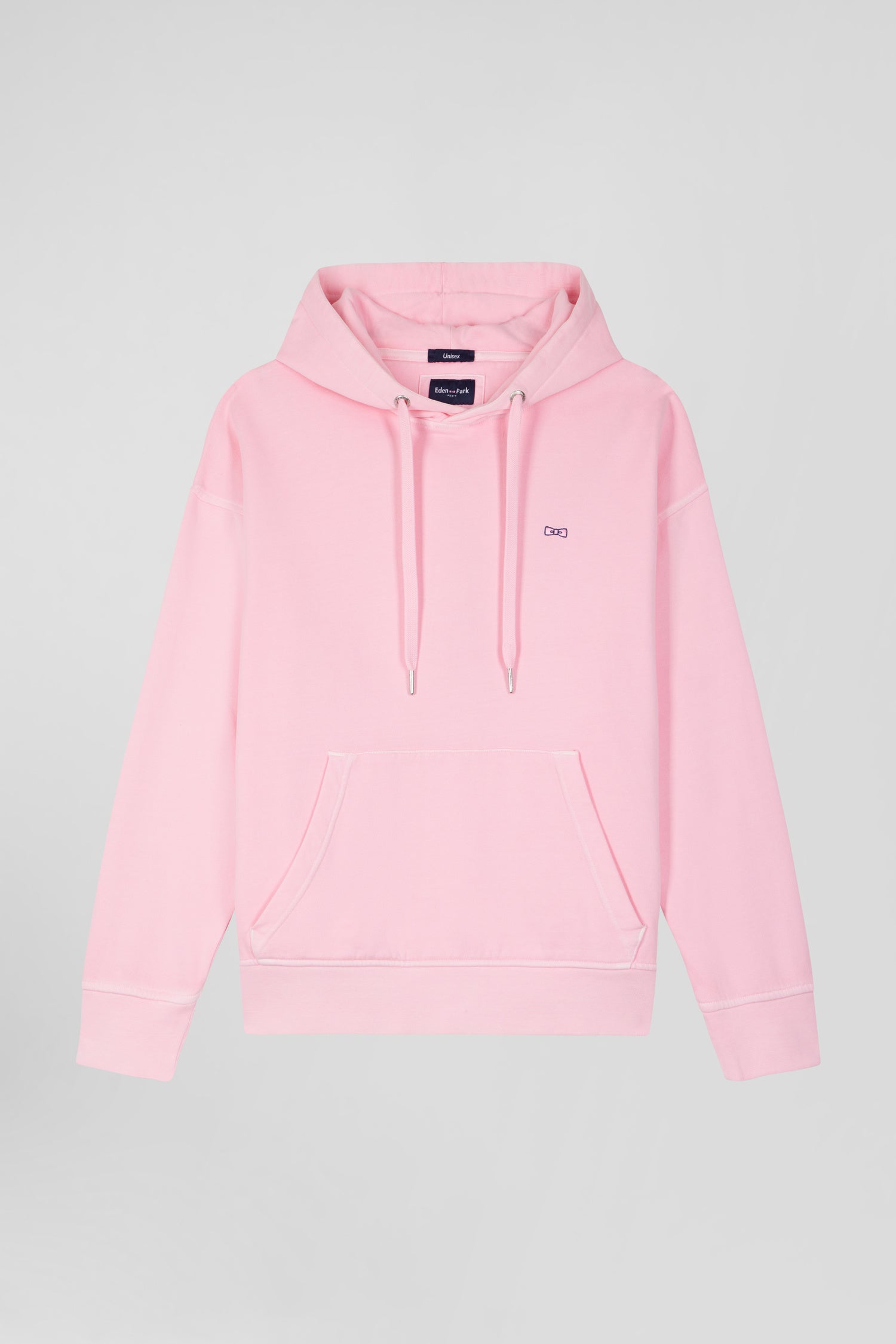 Sweatshirt à capuche unisexe en molleton coton rose surteint coupe Oversized