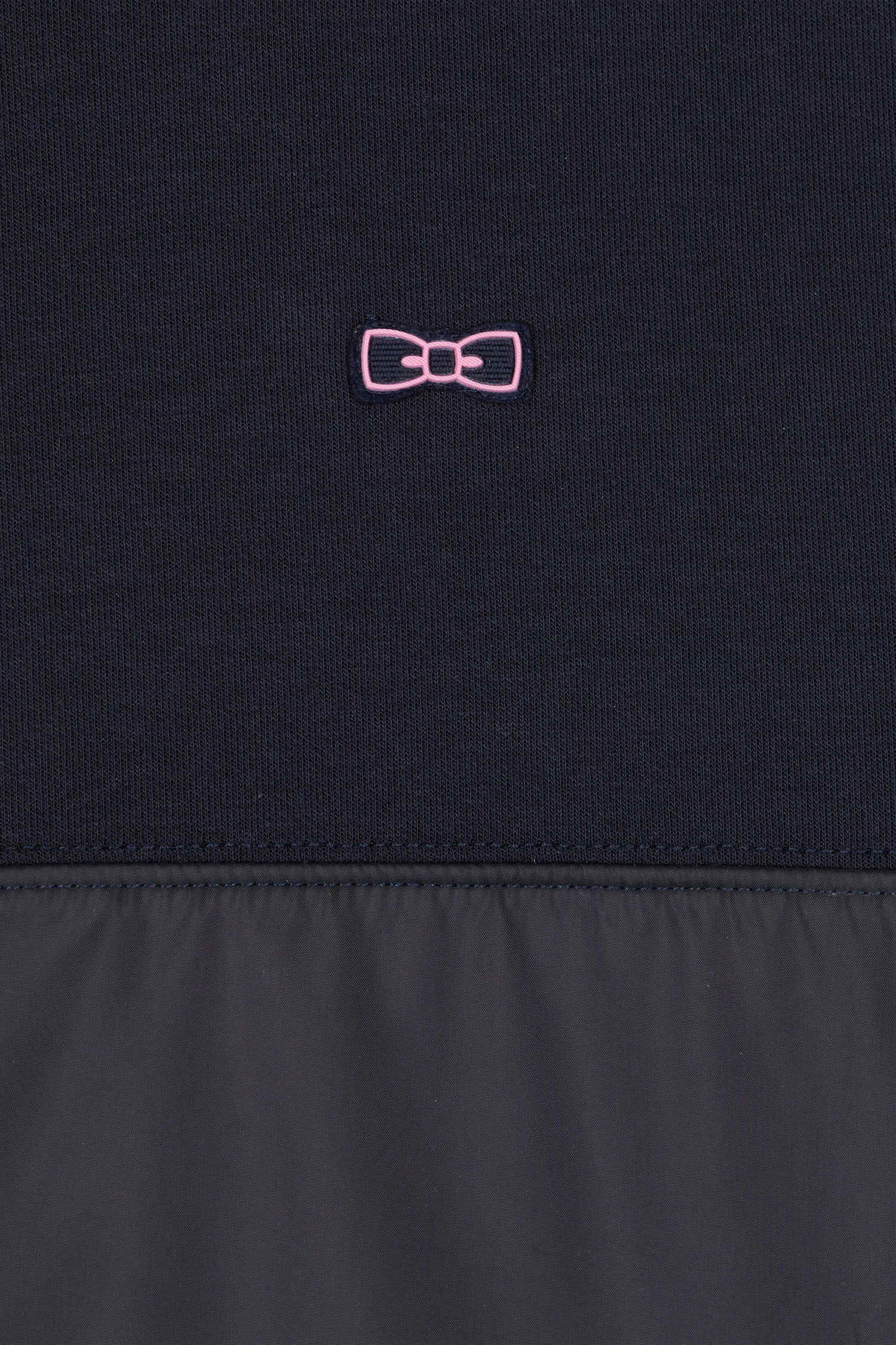 Sweatshirt zippé en coton mélangé bleu marine coupe Regular