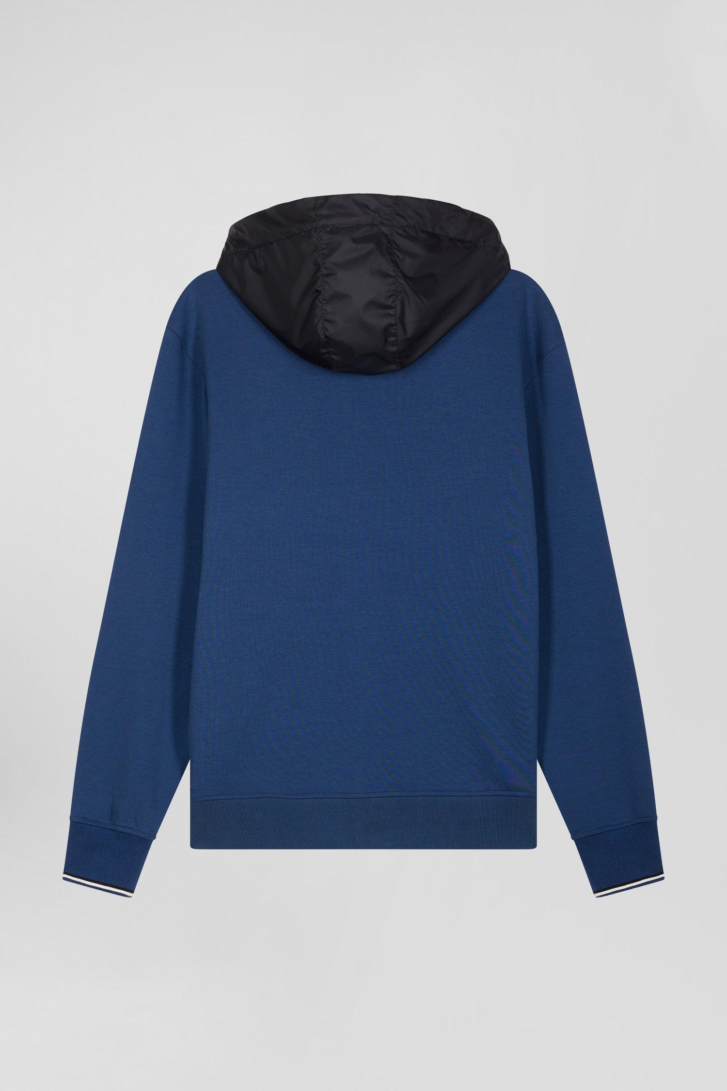 Sweatshirt à capuche en coton mélangé bleu foncé coupe Regular parmenture matelassée