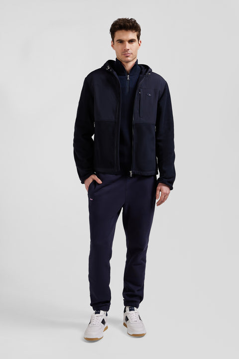 Regular navy blue zipped hoodie - Image 1