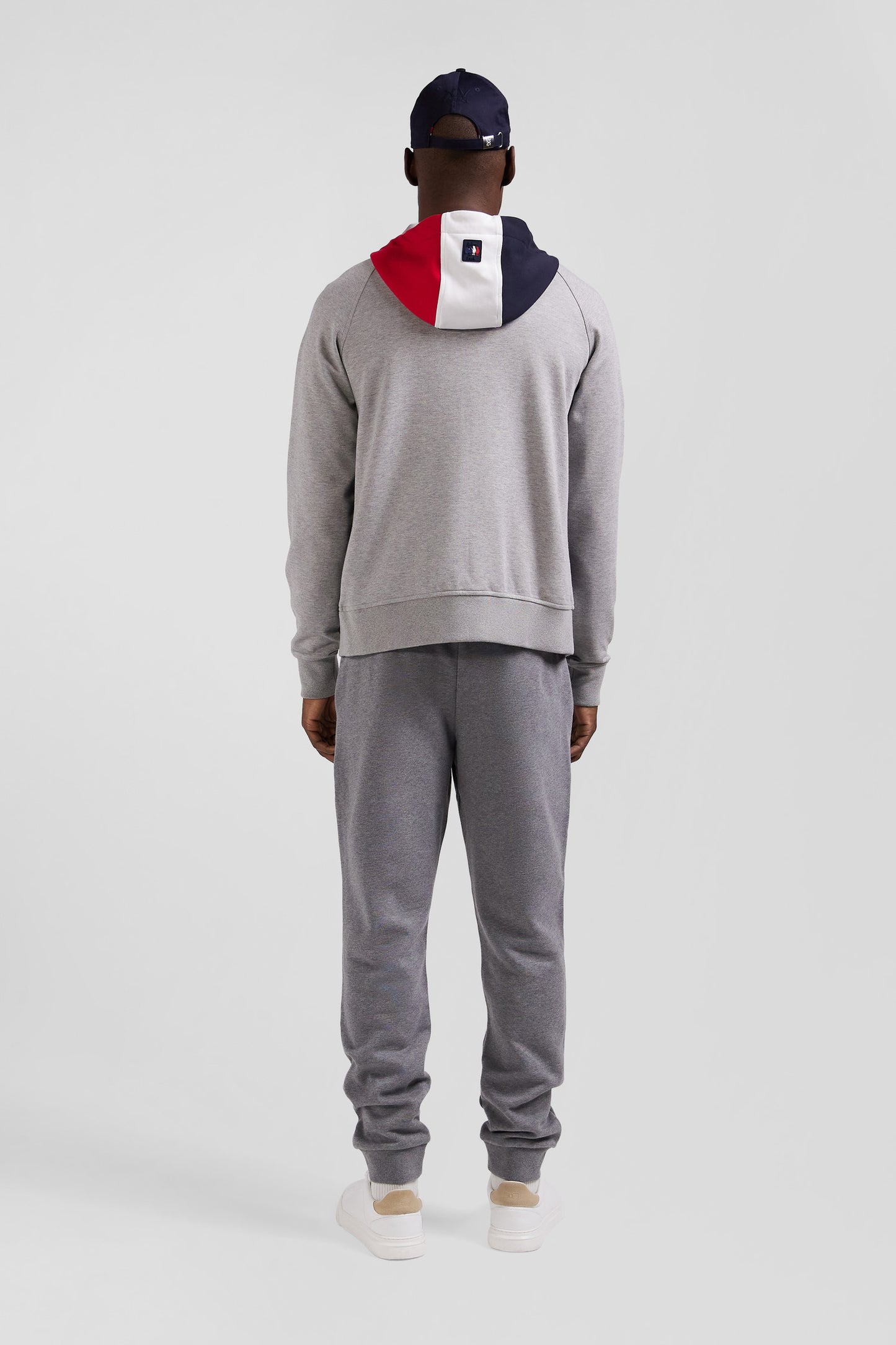 XV de France hooded sweatshirt with zip in cotton blend and grey trimming Regular cut