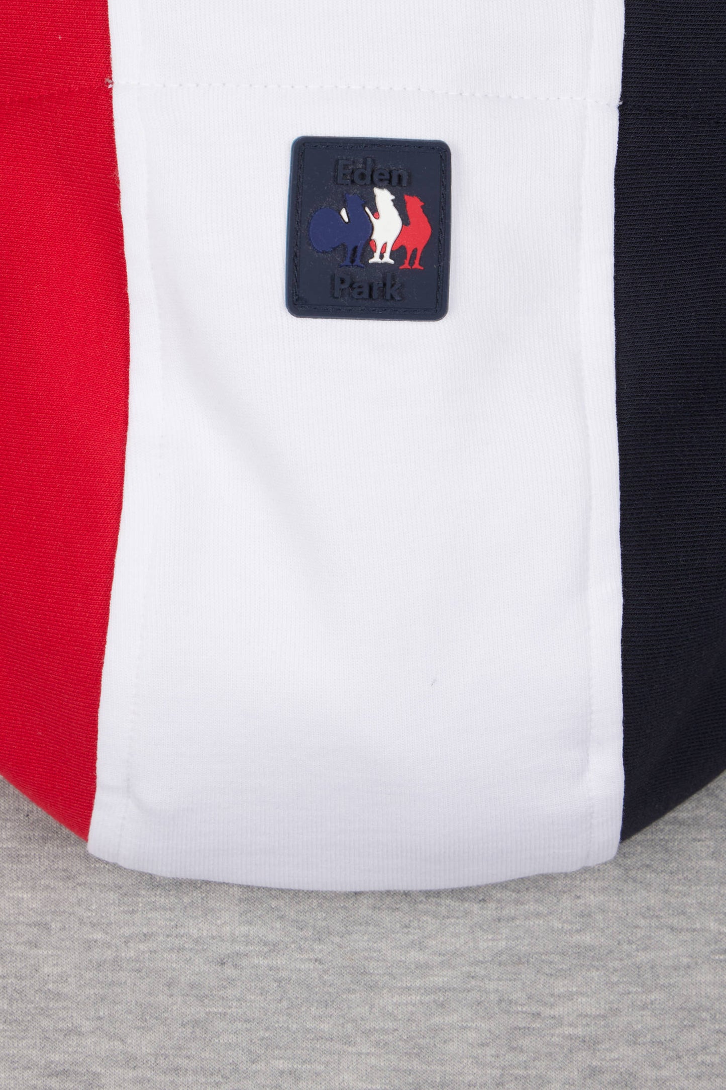 XV de France hooded sweatshirt with zip in cotton blend and grey trimming Regular cut