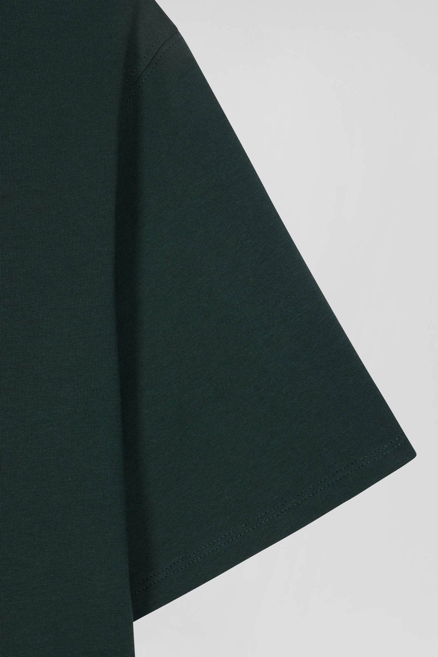 Regular green Pima cotton short-sleeved T-shirt