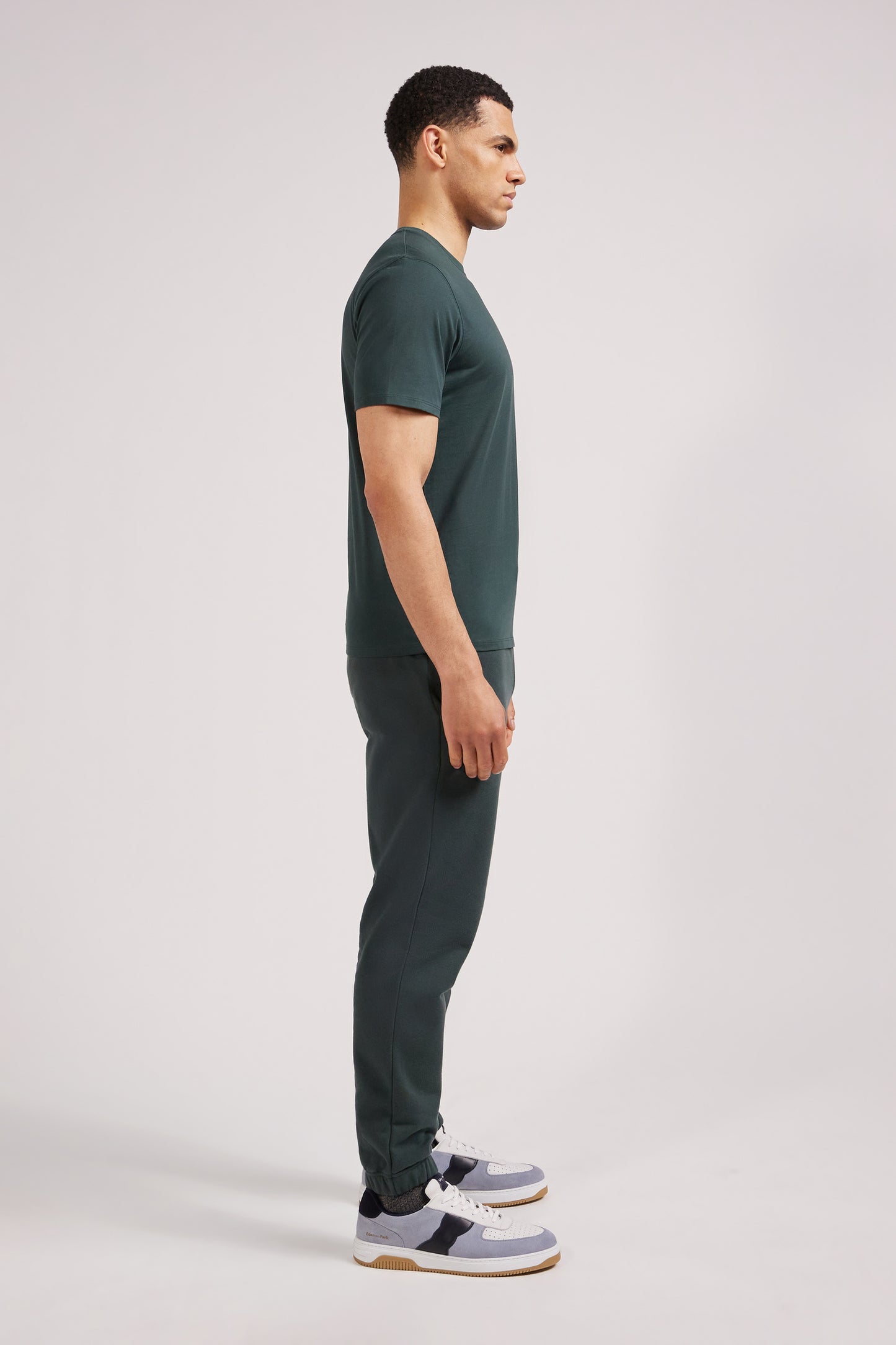 Regular green Pima cotton short-sleeved T-shirt