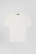 Modern ecru cotton short-sleeved T-shirt