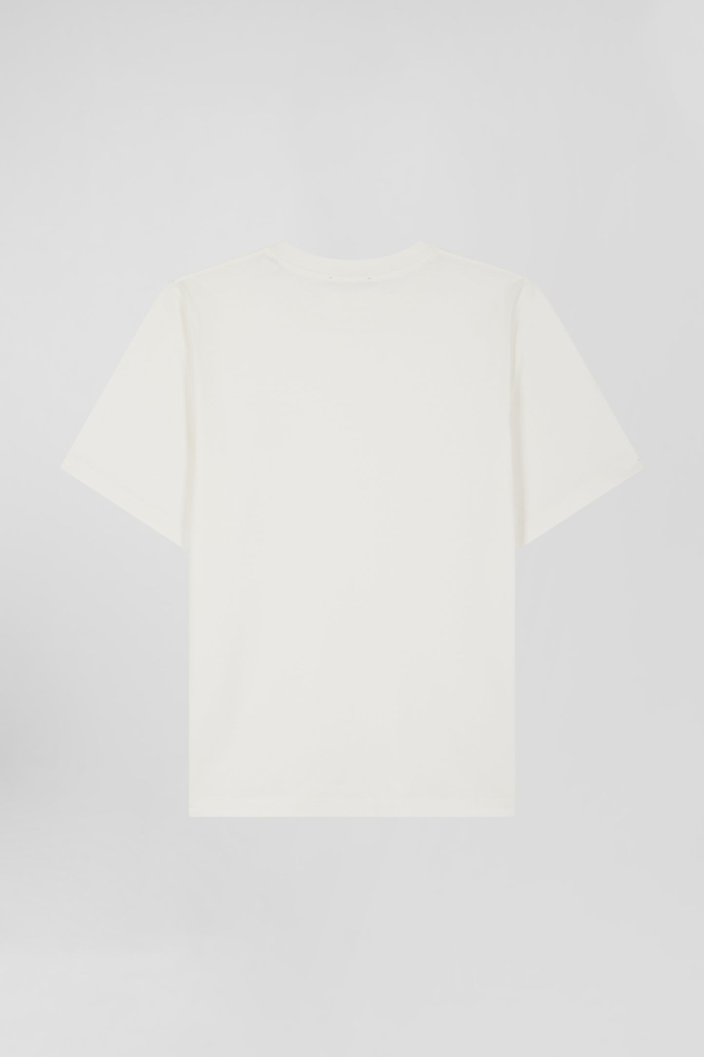 Modern ecru cotton short-sleeved T-shirt