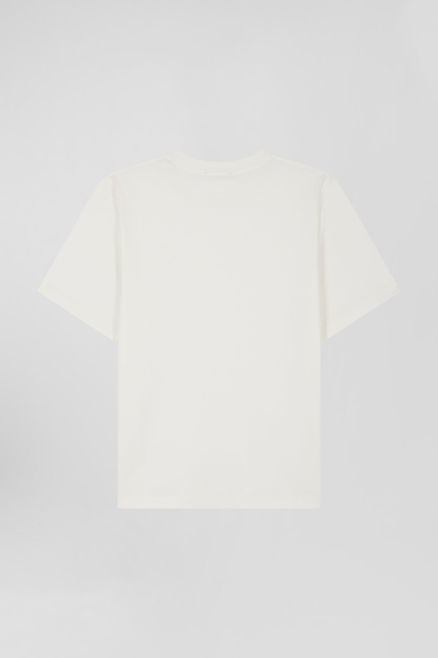 Modern ecru cotton short-sleeved T-shirt