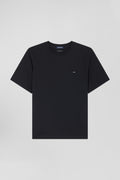 Modern black cotton short-sleeved T-shirt