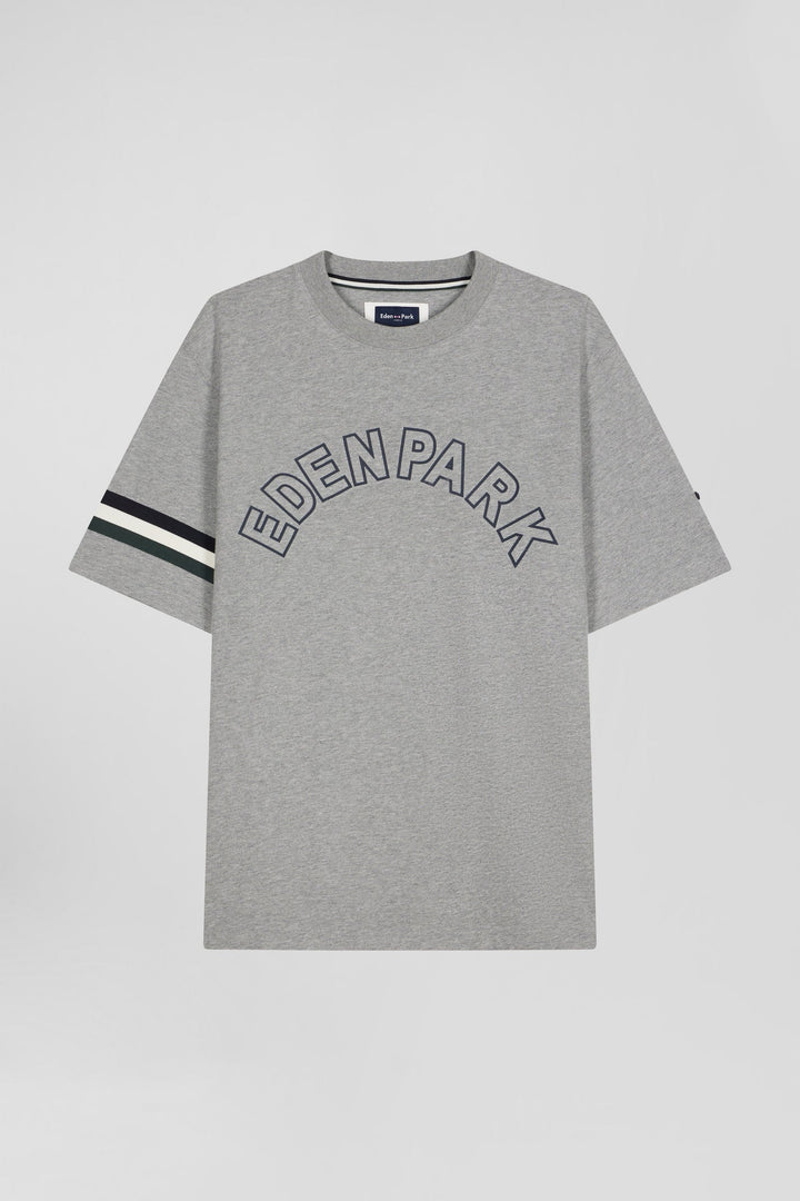 T-shirt manches courtes en coton gris coupe Oversized sérigraphie Eden Park alt view