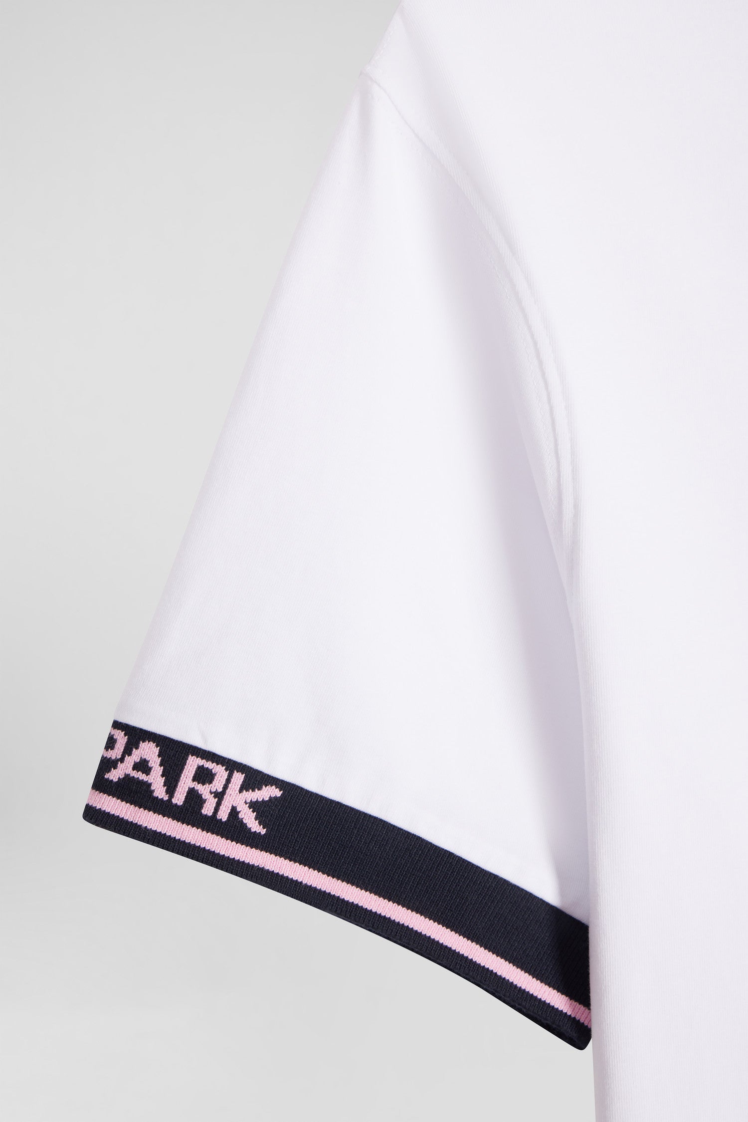 T-shirt manches courtes en coton blanc coupe Slim bords-côtes Eden Park