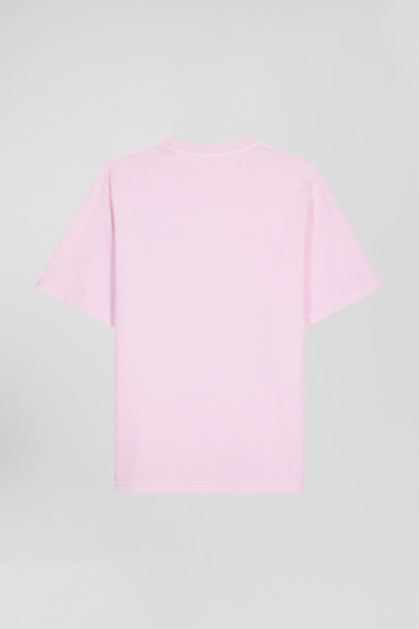 T-shirt manches courtes unisexe en coton surteint uni rose coupe Oversized - Image 6