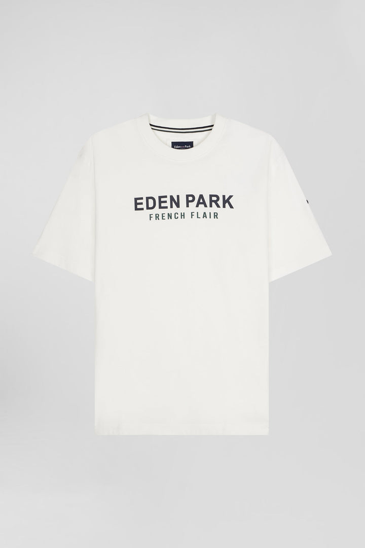 T-shirt manches courtes en coton écru Eden Park French Flair coupe Oversized alt view