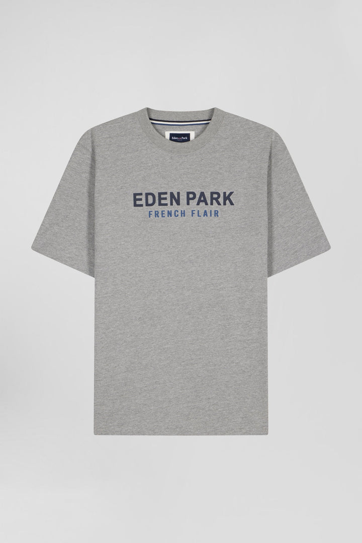 T-shirt manches courtes en coton gris Eden Park French Flair coupe Oversized alt view