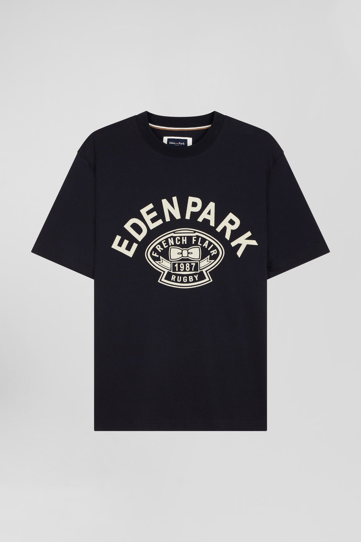 T-shirt manches courtes bleu marine application Eden Park Rugby coupe Oversized - Image 2