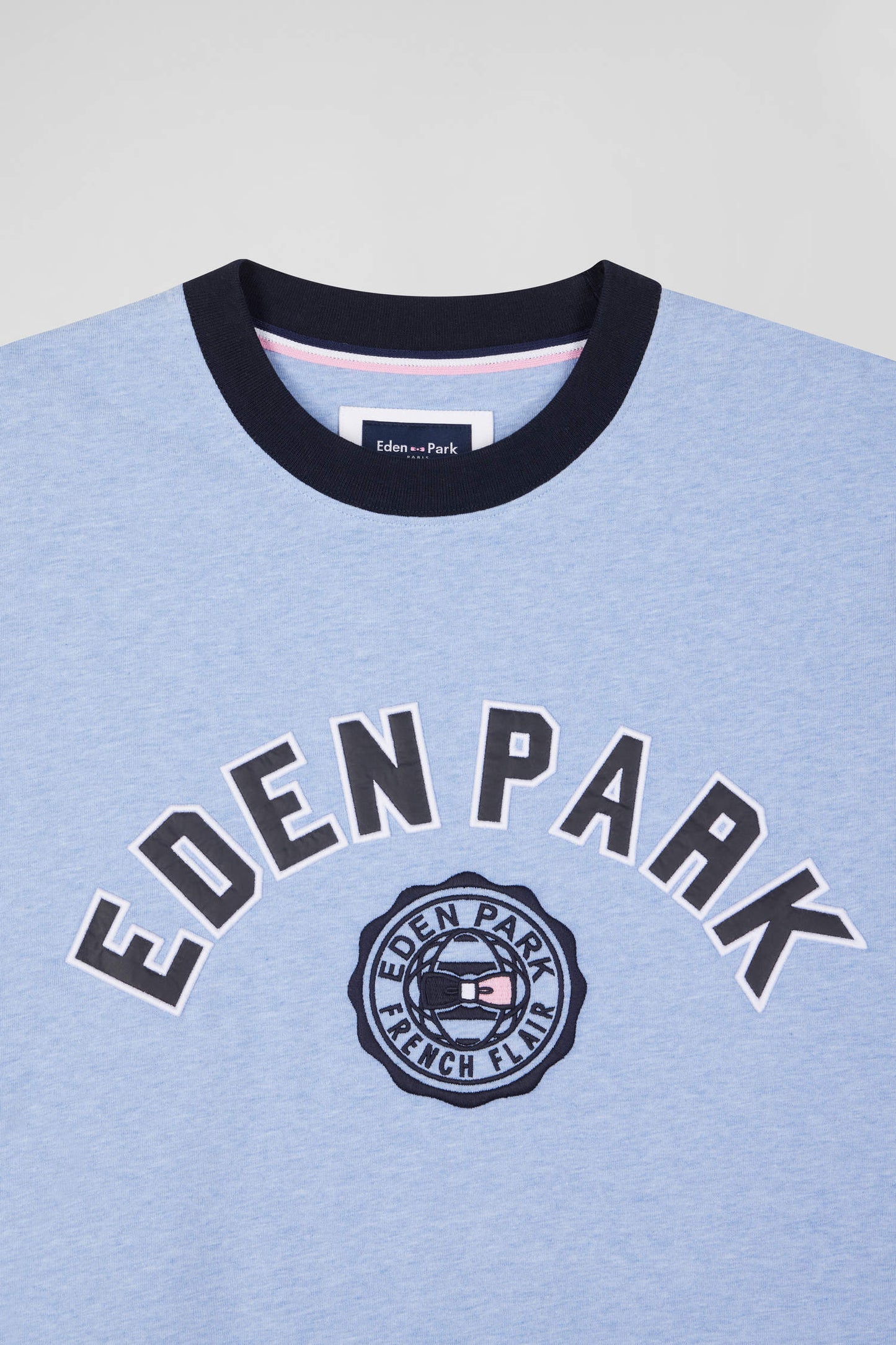 T-shirt manches courtes en coton ciel application Eden Park coupe Oversized - Image 8