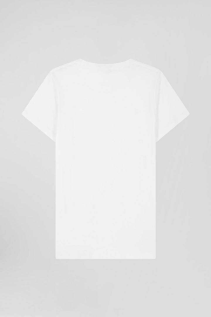 T-shirt femme manches courtes en coton blanc coupe Regular alt view