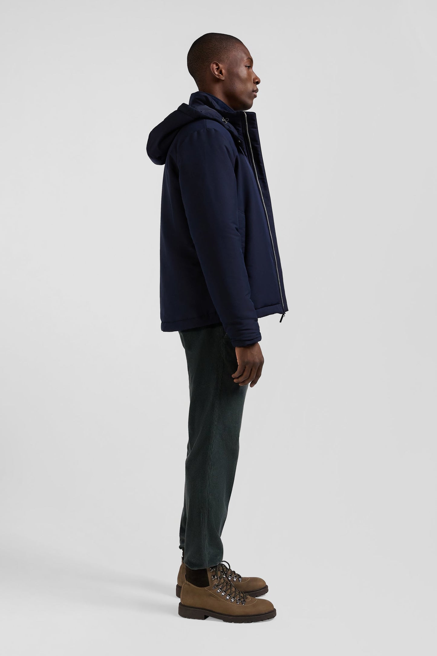 Blouson zippé à capuche bleu marine - Image 6